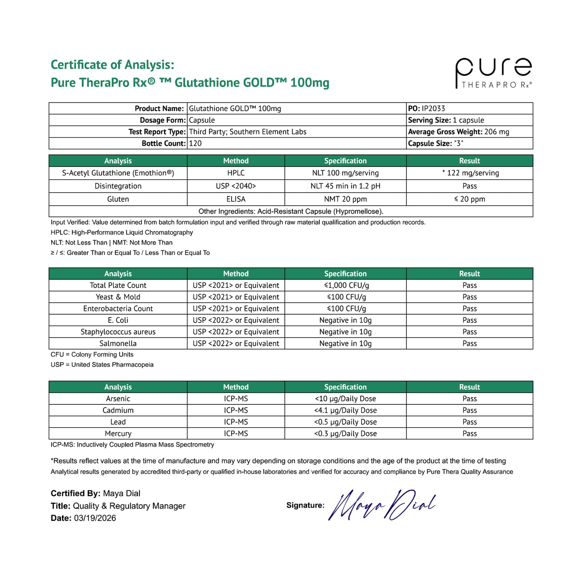 Pure Therapro Rx S-Acetyl Glutathione Capsules, 100 mg, EMOTHION, - Pure Therapro Rx Official Product View 9