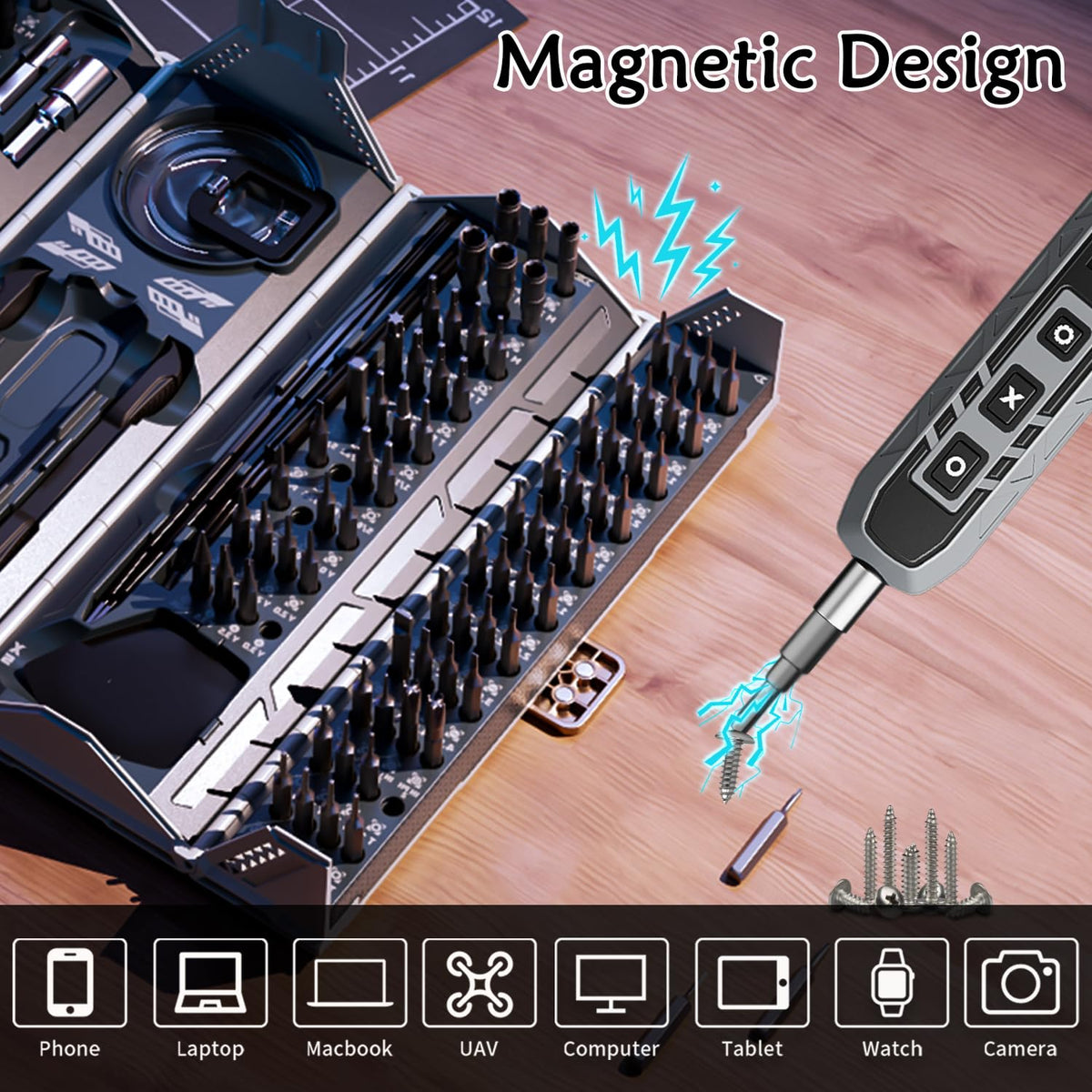Electric Screwdriver Set 181 in 1 Cordless Screwdriver - ZNikoyidy Official Imagery - 6