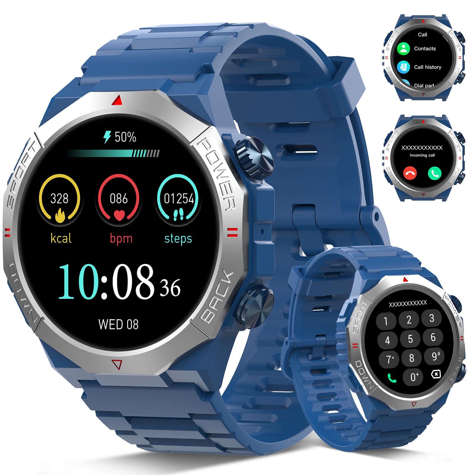 Qecnato Military Smart Watch for Men Answer Calls 1.39" HD Fitness 30D - View 9