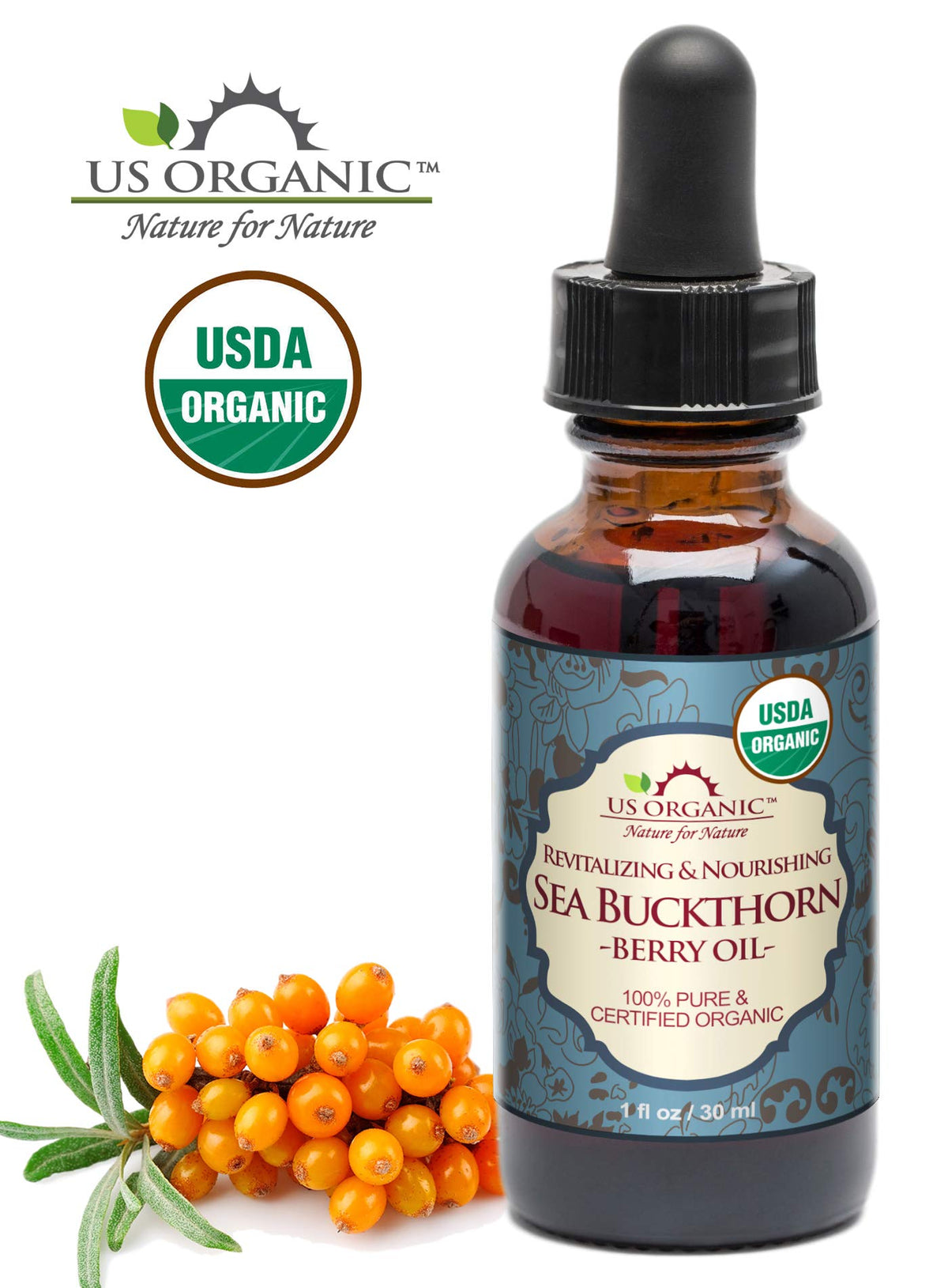US Organic Sea Buckthorn Berry Oil Supercritical CO2 - US Organic Official Imagery - 3