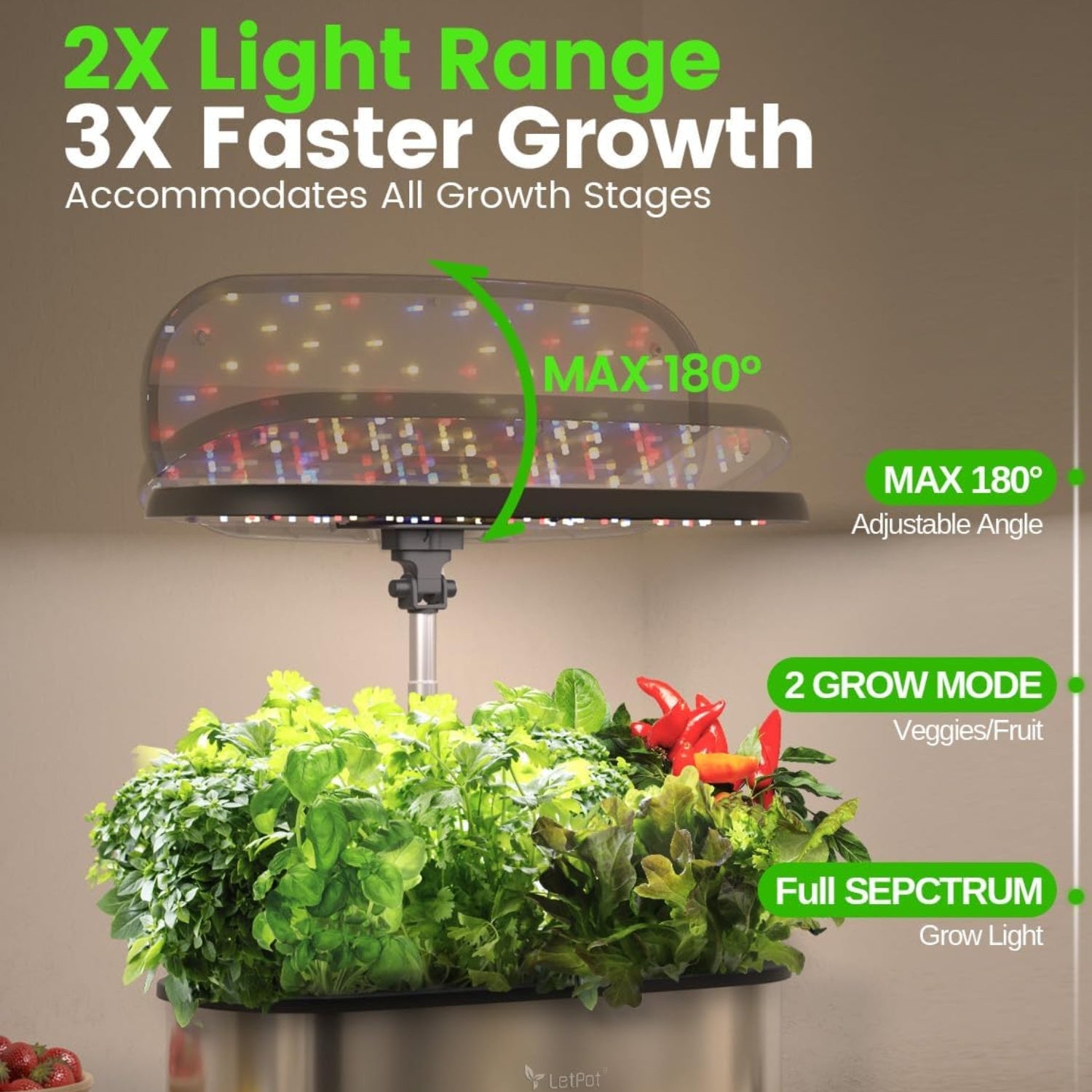 LetPot LPH-SE hydroponic indoor herb garden kit with 12 pods, compact smart gardening system for fresh herbs at home.