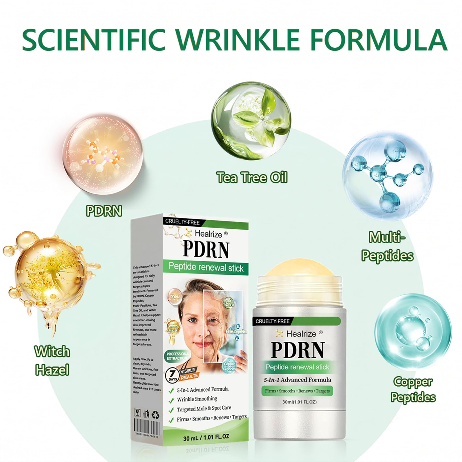Healrize PDRN Peptide Renewal Stick, Anti-Aging Targeted Spot - Rolimey