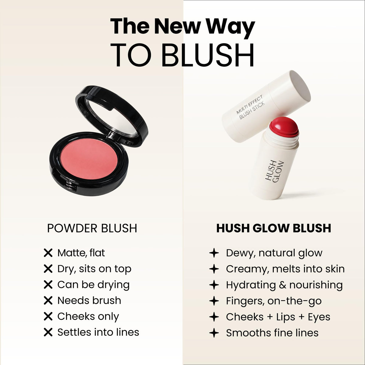 HushGlow Cream Blush Buildable Blush Stick Soft Rose - Hush Glow Official Imagery - 8