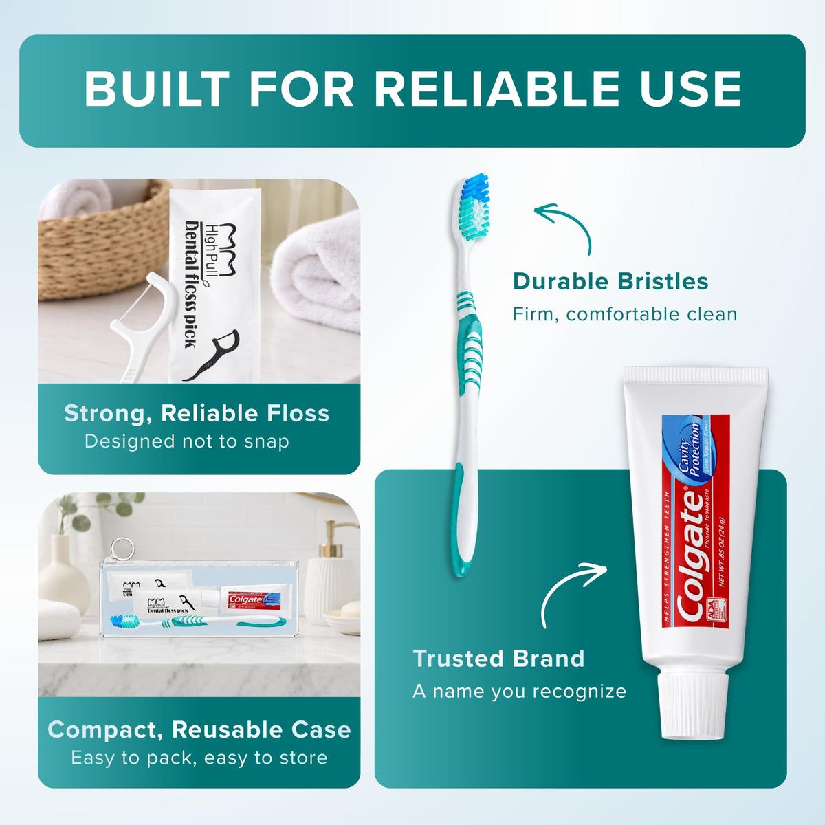 Bulk Toothbrushes and Toothpaste Kits Floss Picks Oral - TREKTOTE Official Imagery - 5