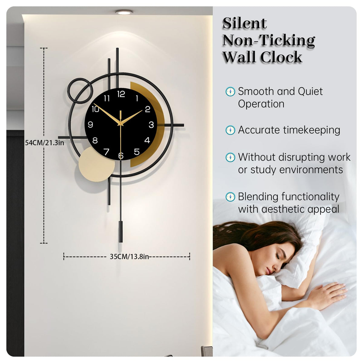 Wall Clock for Living Room Decor Modern Clock Pendulum - YIJIDECOR Official Imagery - 5