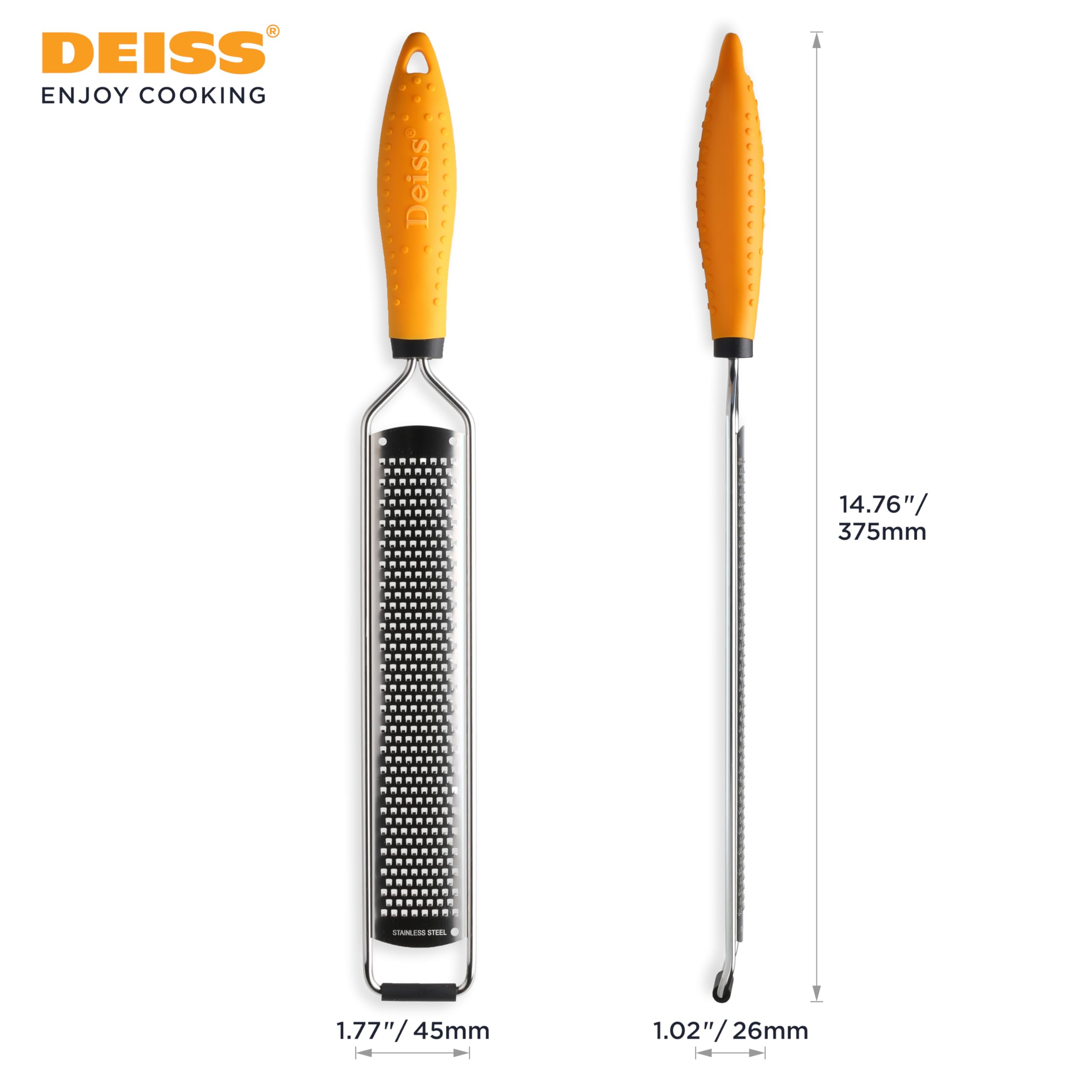 Deiss PRO Lemon Zester & Heavy Duty Grater - Parmesan, Garlic, Nu - Deiss Official Product View 8