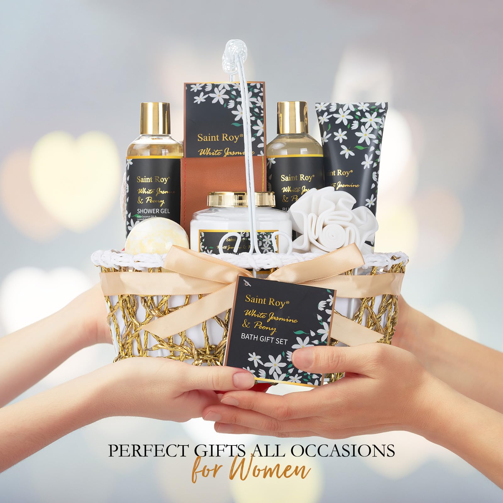 Spa Bath &amp; Body Gifts for Women, Jasmine Peony Spa Gift - Saint Roy