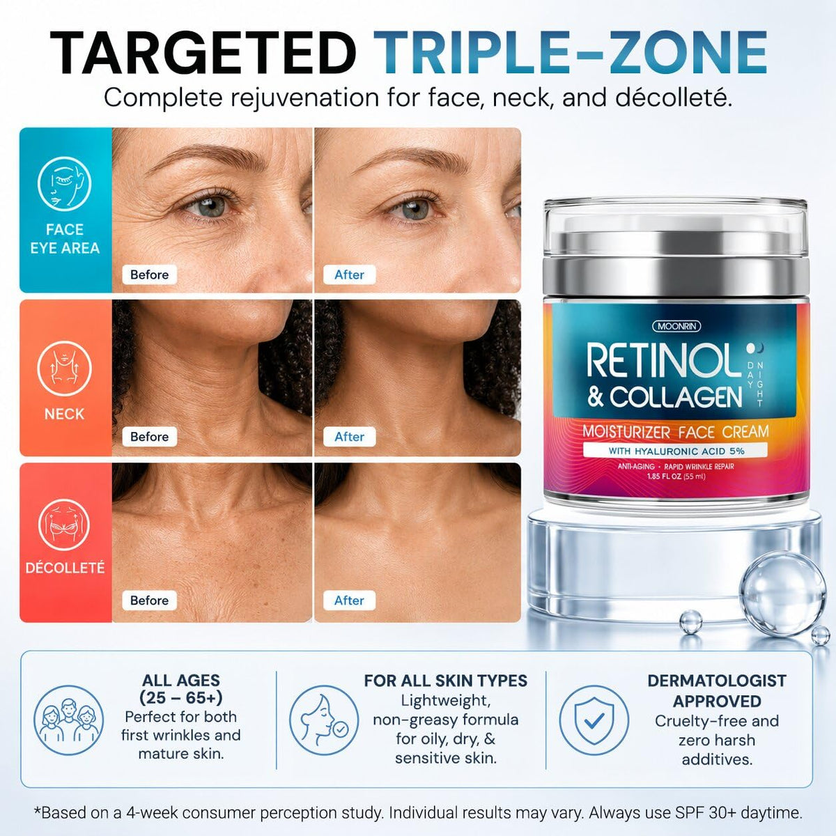 Retinol Cream for Face 2 Pack Anti Aging Moisturizer with - MOONRIN COSMETICS Official Imagery - 6