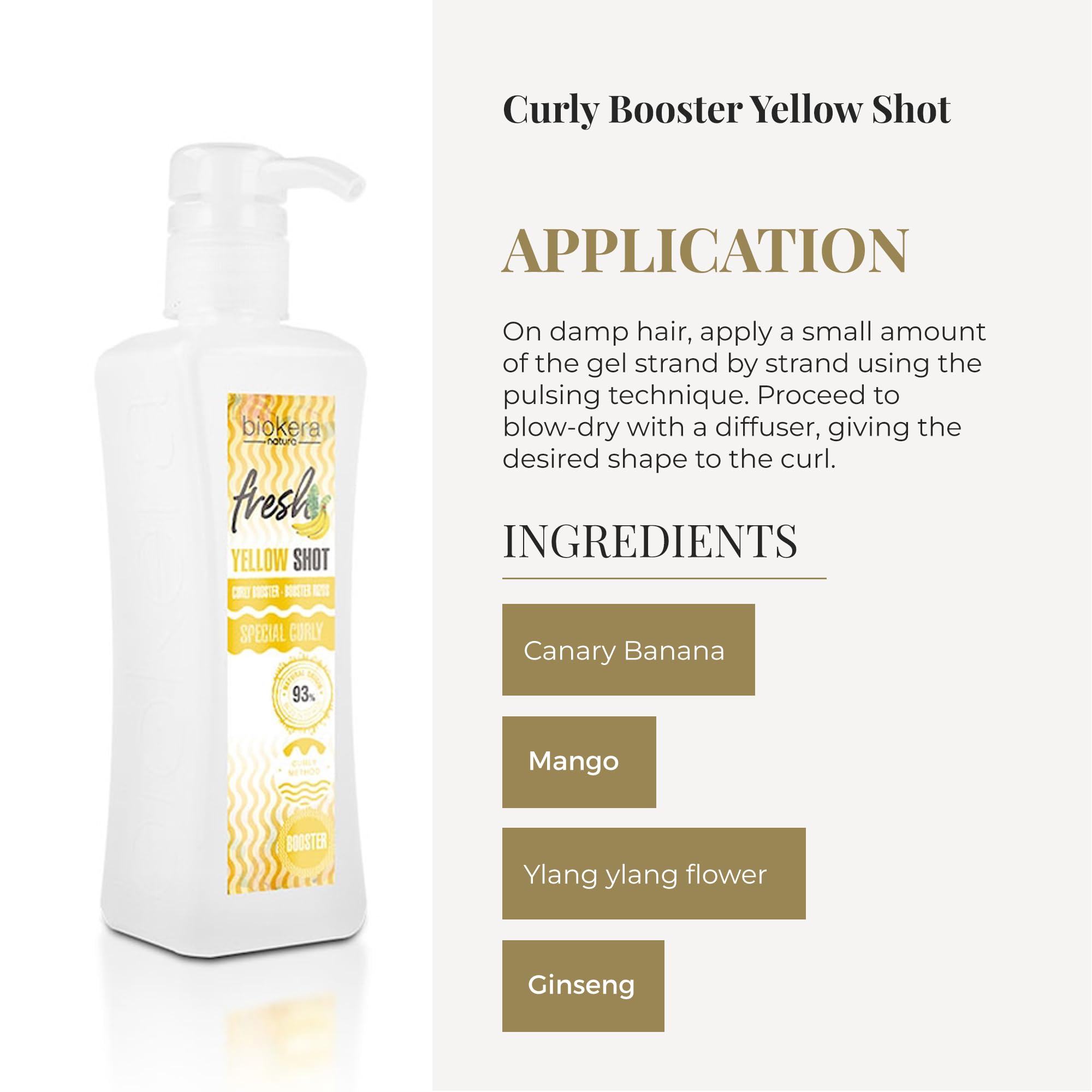 SALERM - Curl Activator Gel - Curly Booster Yellow Shot - 300 ml - Biokera Fresh - Defined Curls - Deep Hair Hydration - Natural Hold - Sulfate-Free and Paraben-Free - Vegan