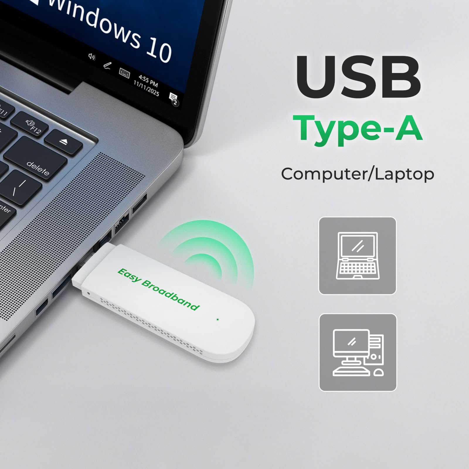 EIOTCLUB 4G LTE USB WiFi 6 dongle, high-speed mobile hotspot device for US, Canada, Mexico, and Latin America.