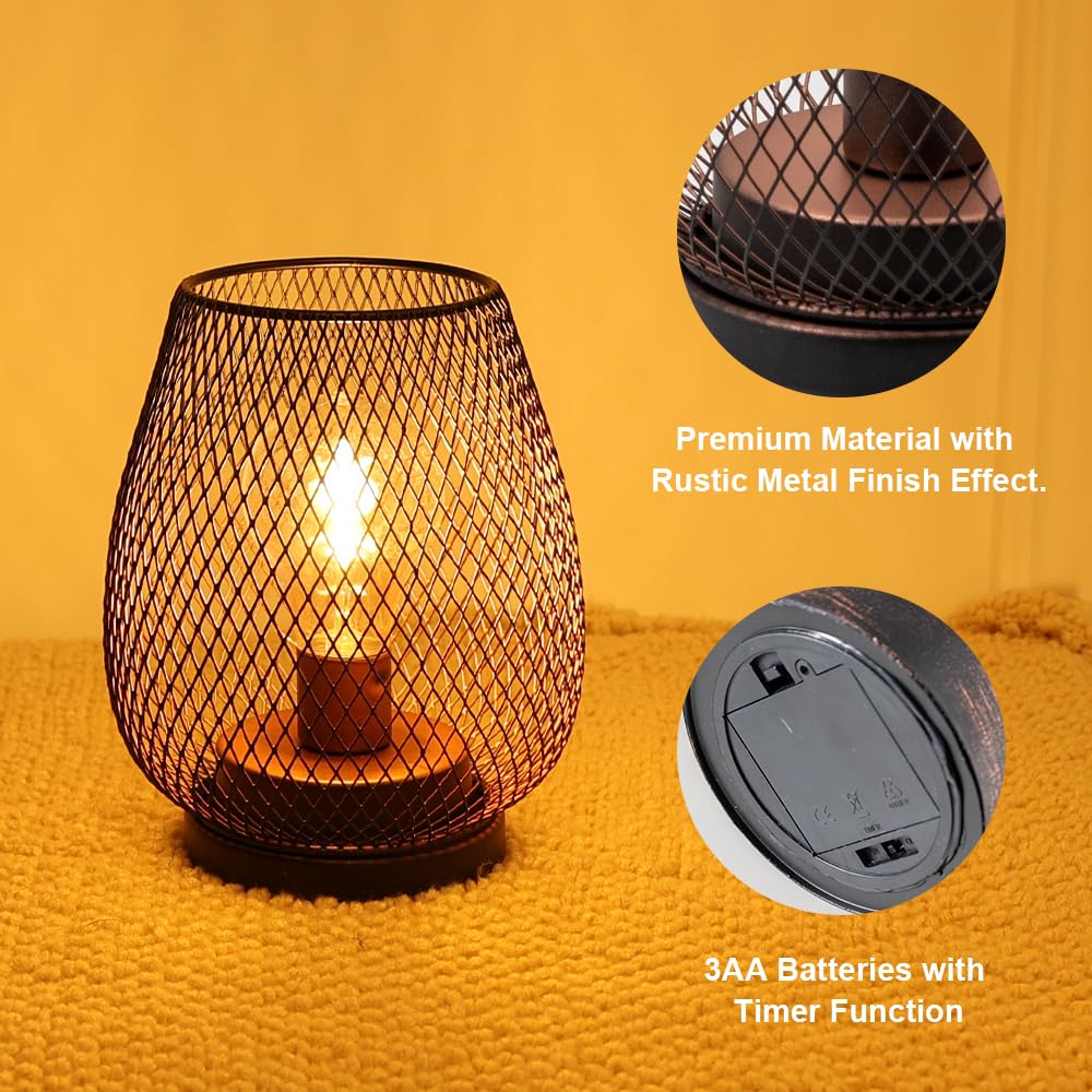 NEEDOMO Battery Operated Lamp Table Powered Lantern Set of 4 - NEEDOMO Official Imagery - 4