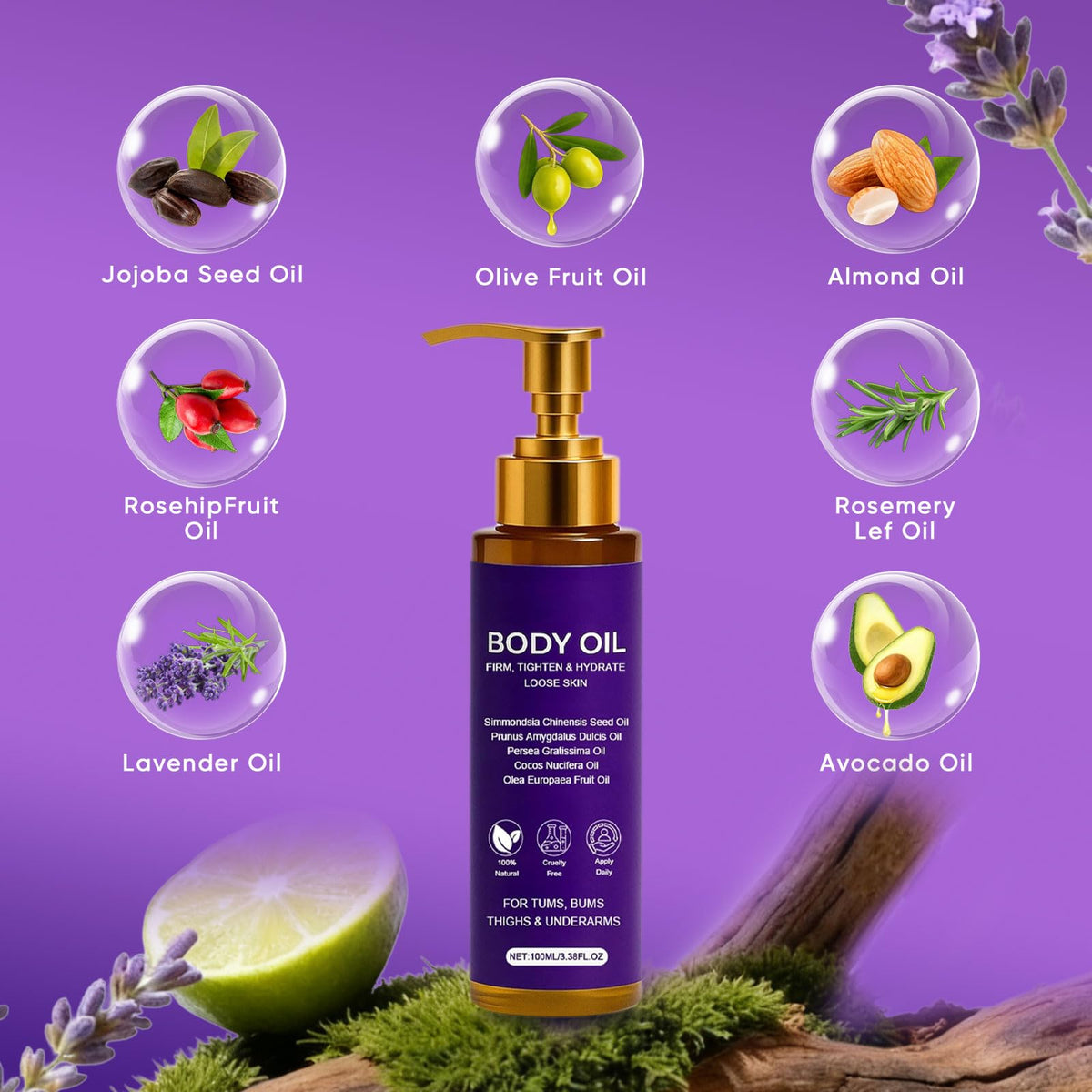 Body Firming Oil Luxury Body Oil for Crepe Skin 8 Natural - FWPTEI Official Imagery - 3