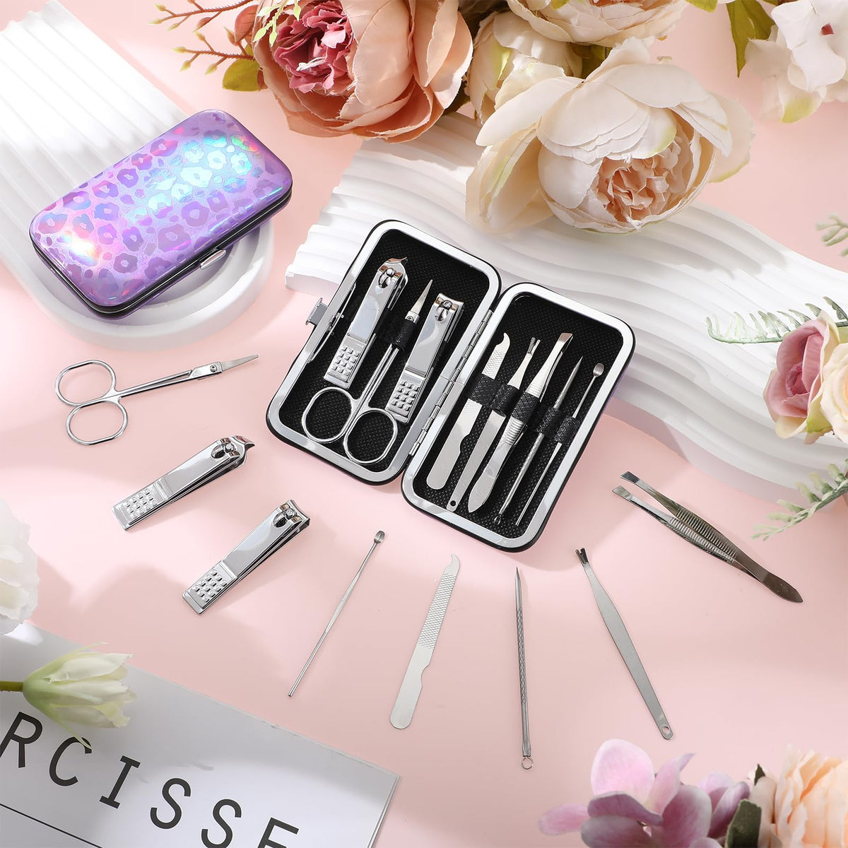 Lasnten 24 Set Nail Clipper Bulk Manicure Kit 8 in 1 Laser - Lasnten Official Imagery - 3