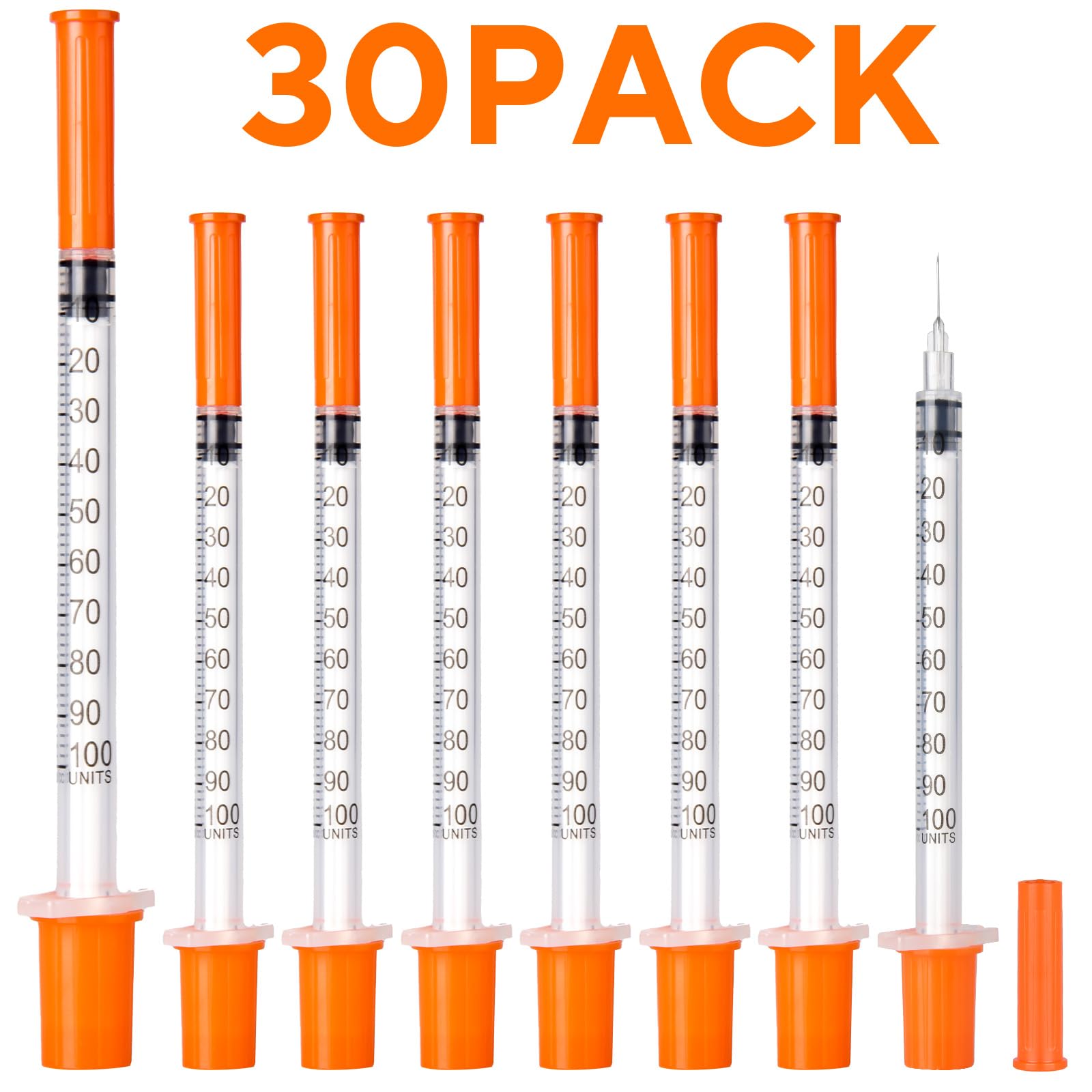 JIUPULL U-100 Syringes, 31G 5/16"   1ml/cc Disposable Syringe, 30 - JIUPULL Official Product View 2