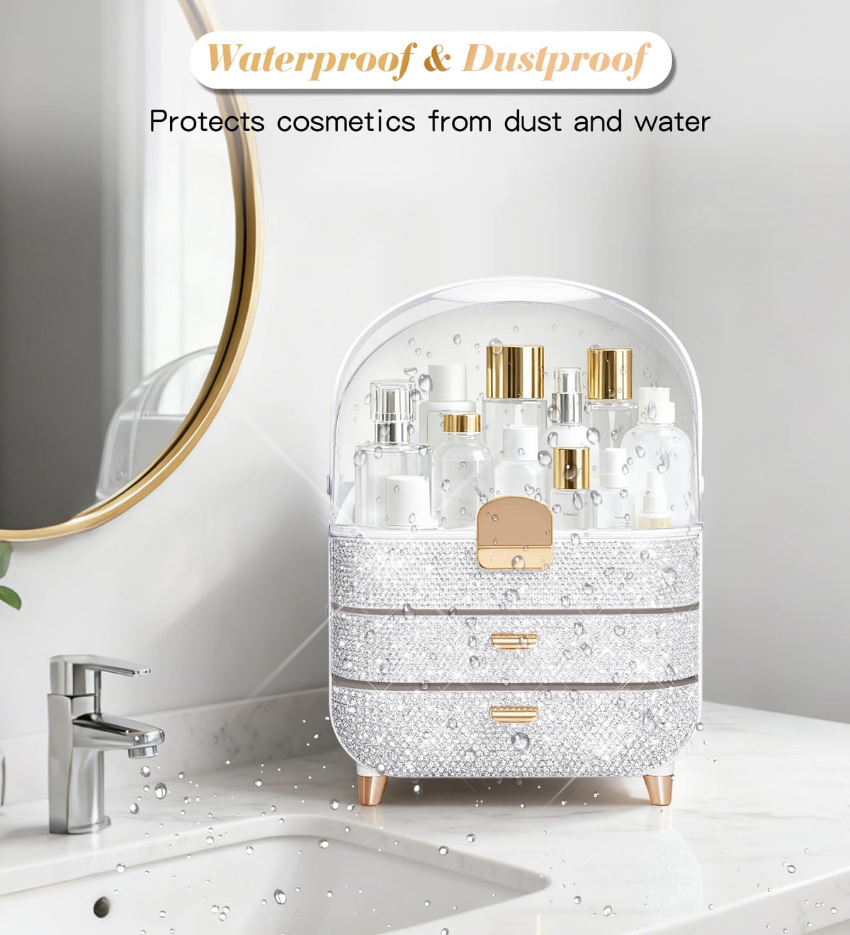 Bling Makeup Organizer Countertop Sparkle Skincare Holder - Svpolns Official Imagery - 8