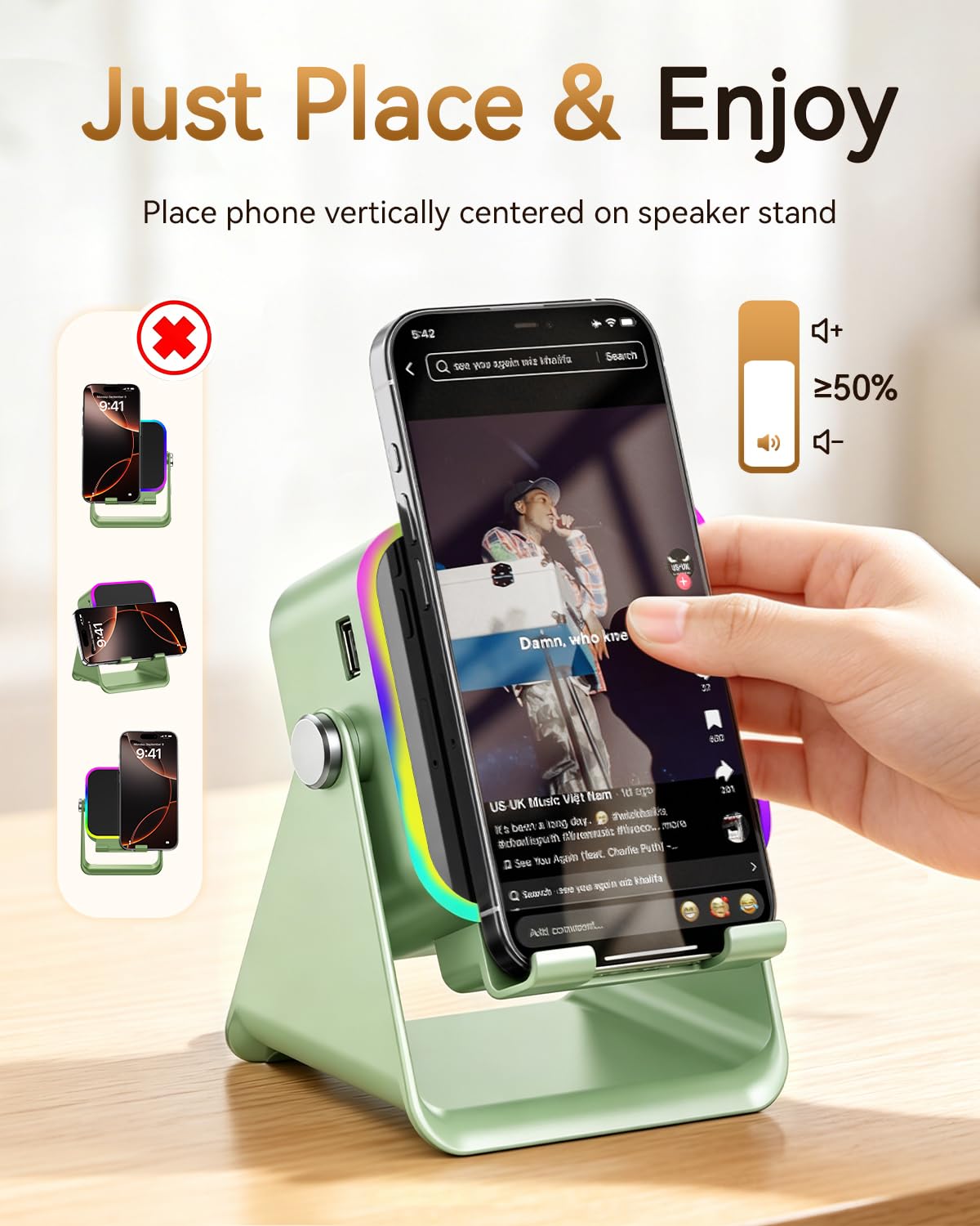 MILOUZ Gifts for Men Tech Gadgets Wireless Induction Speaker with by MILOUZ - Angle View 9
