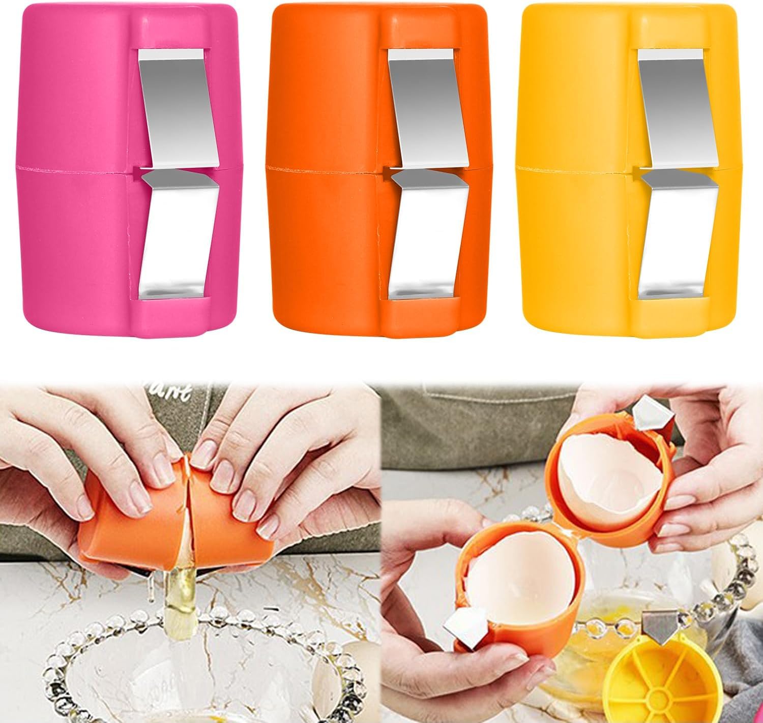 3Pcs Egg Shell Opener, 2026 New Egg Cracker Tool for Raw Eggs, Ha - Generic Official Product View 1