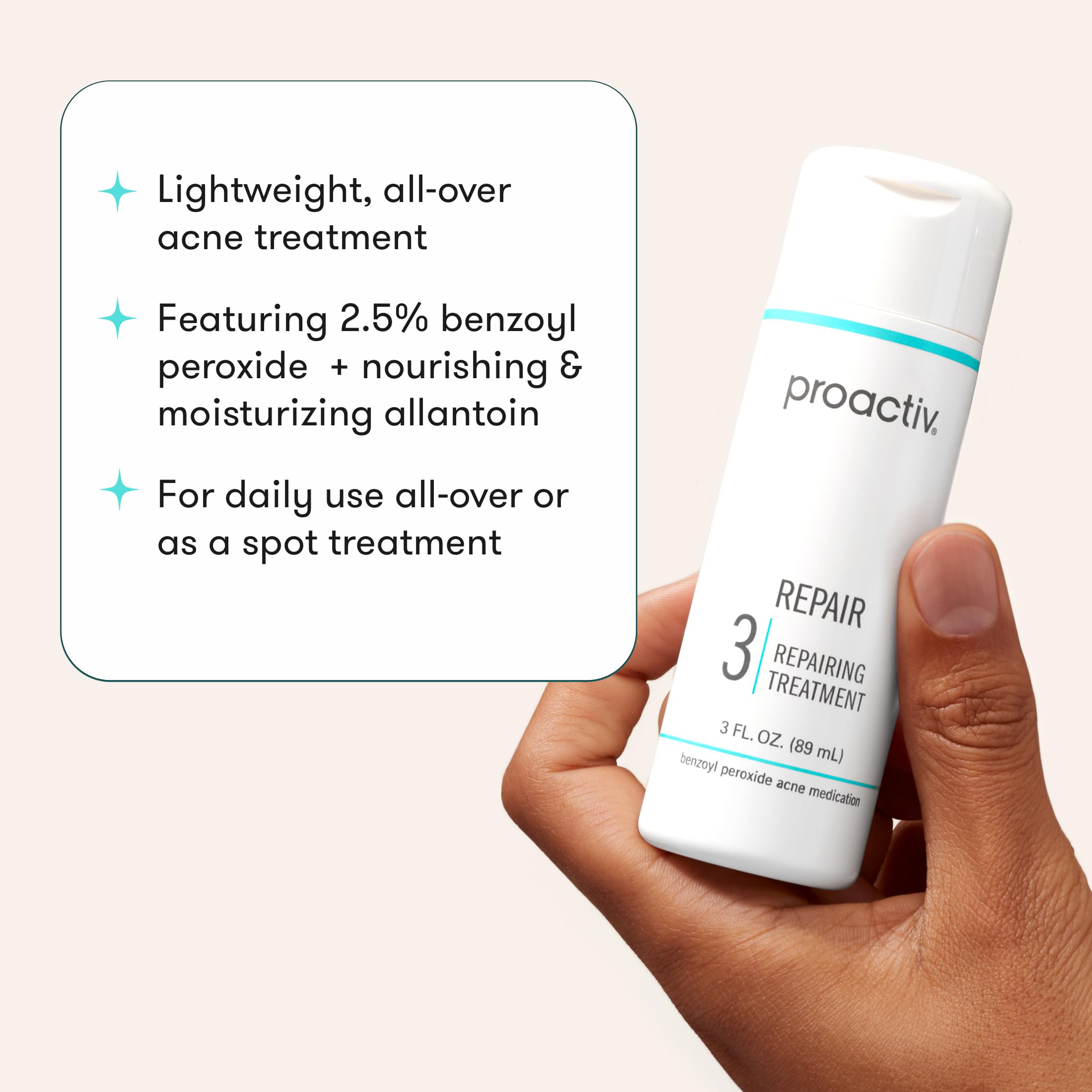 Proactiv Repair Acne Treatment serum with benzoyl peroxide for spot acne treatment, showing the clear tube and applicator tip.