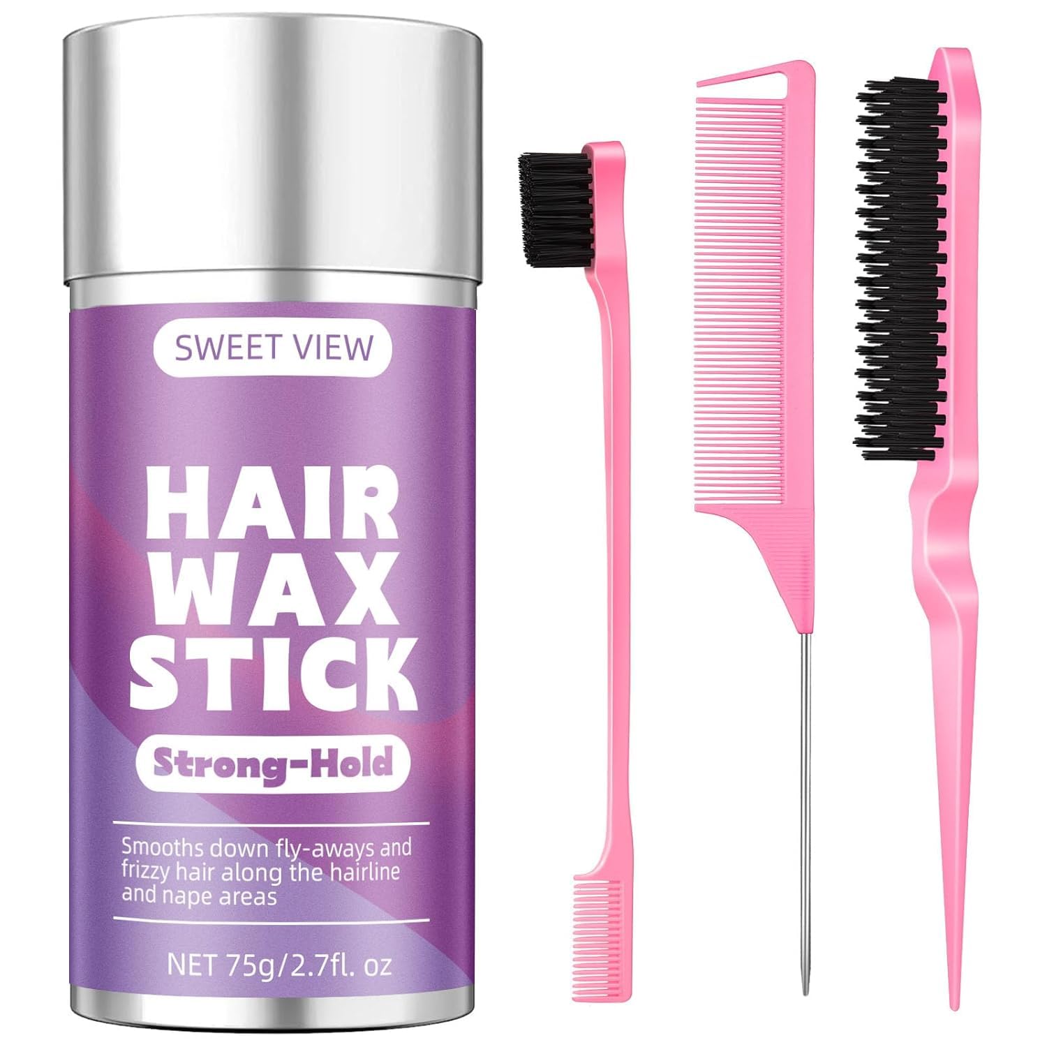 SWEET VIEW Hair Wax Stick & Slick Back Brush - SWEET VIEW Official Product View 2