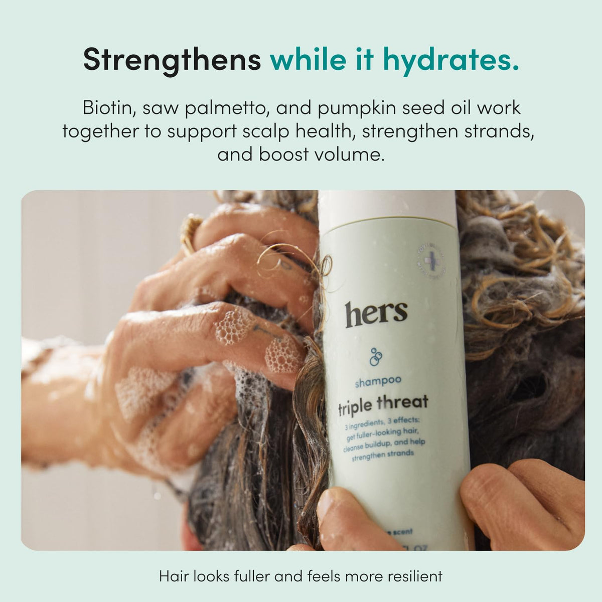 hers Triple Threat Shampoo Conditioner Set Biotin Napa Rose - HIMS & HERS Official Imagery - 4