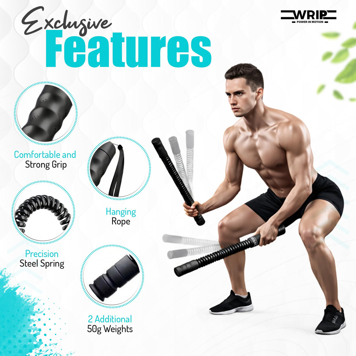 Ropeless Battle Ropes Weighted Home Gym Equipment Fat - Wrip Official Imagery - 7
