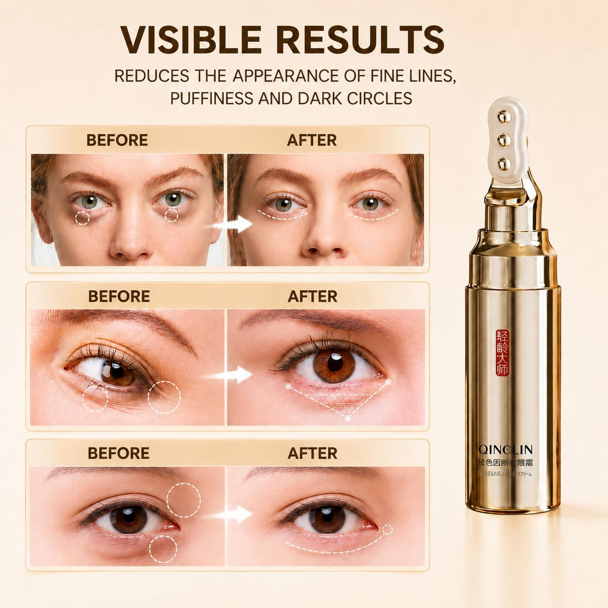 QINGLIN Anti Wrinkle Caffeine Under Eye Creams for Puffiness - QINGLIN Official Imagery - 3