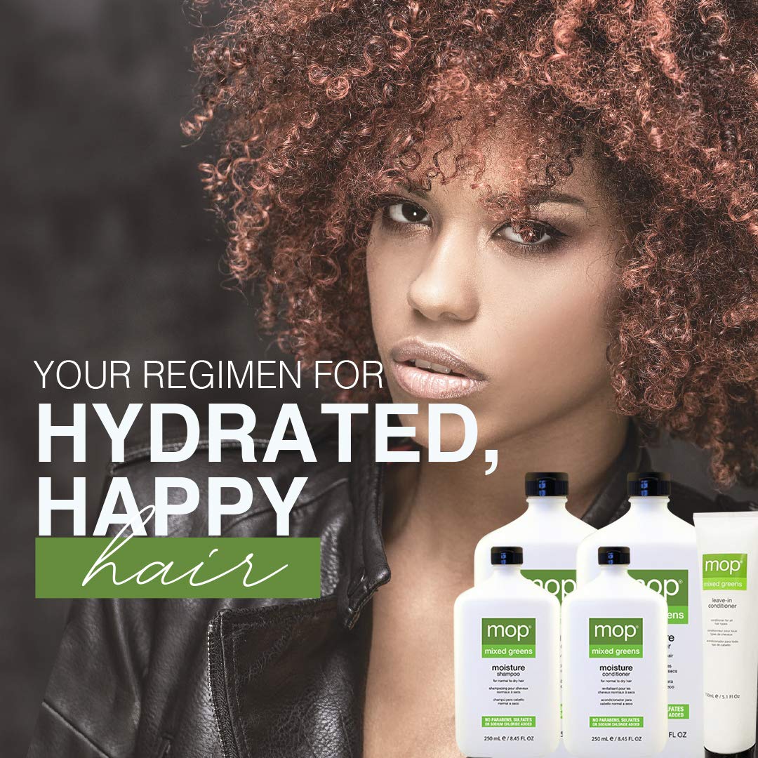 MOP Mixed Greens Leave-In Conditioner, 5.1 Fl Oz., Vitamins A & E Protect & Strengthen Hair, Adds Shine & Moisture - For All Hair Types