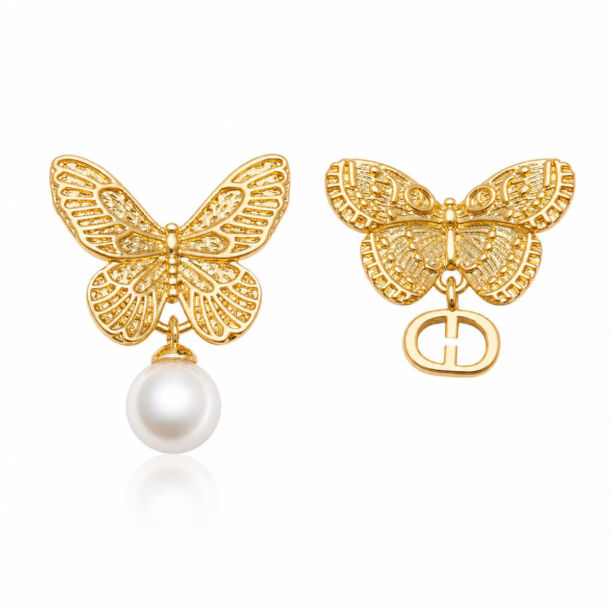 Vintage Jewelry Number 5 Earrings Camellia Studs Asymmetric - IDOKAWA Official Imagery - 1