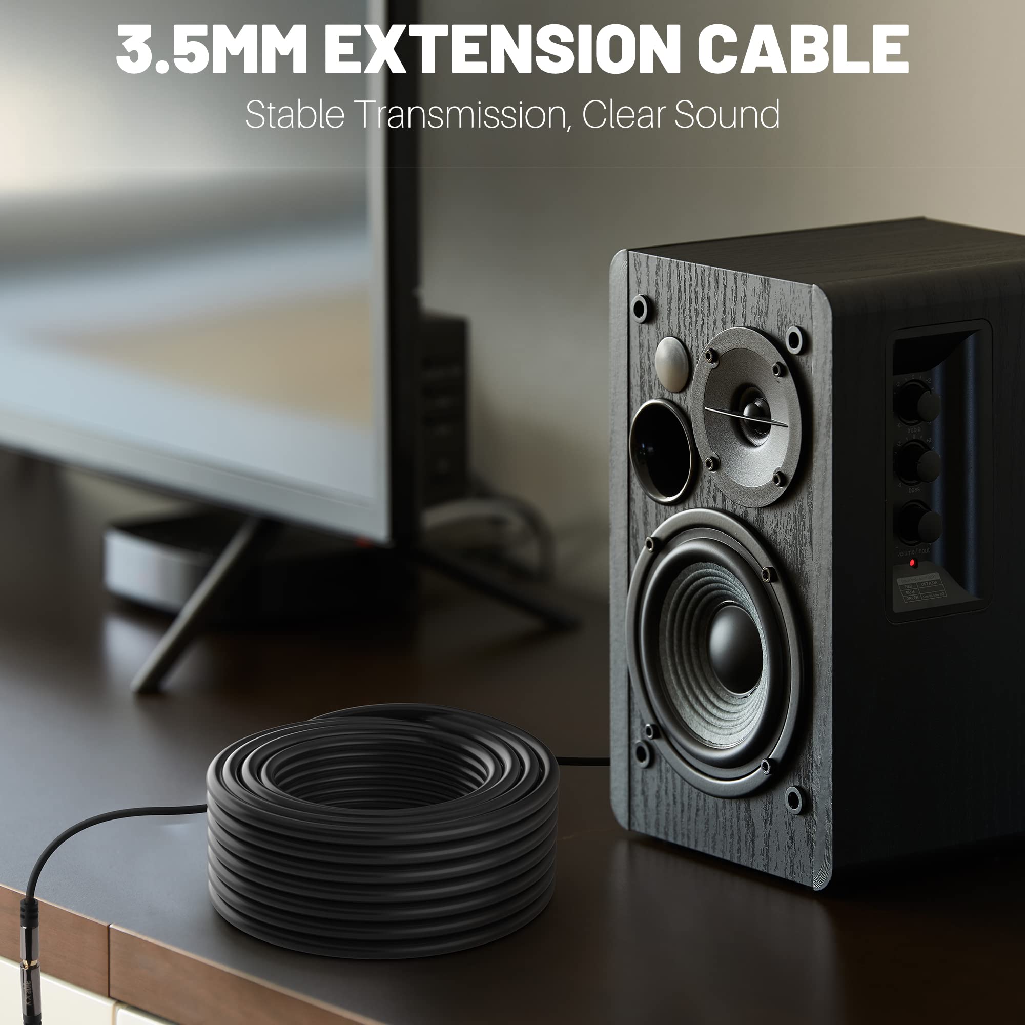 Kxable 3.5mm Extension Cable 25 Feet, Long Male to Female Auxilia by Kxable - Angle View 6