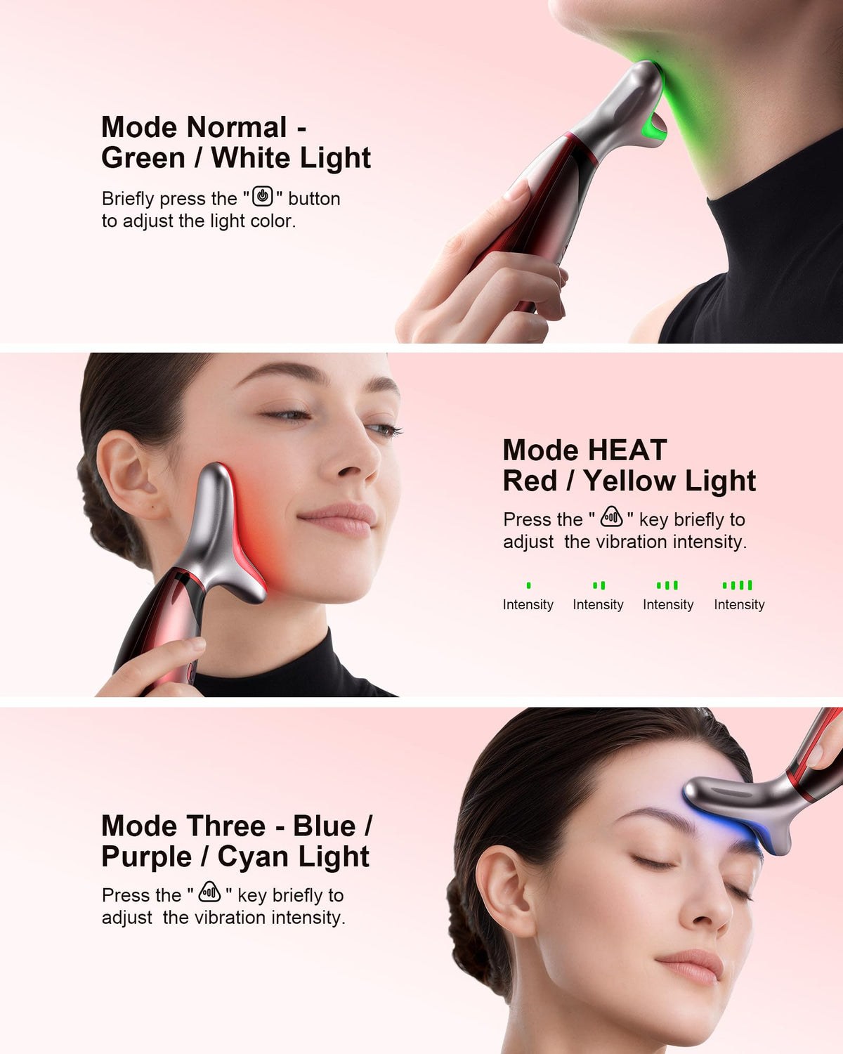 Facial Massager 7 Colors Red Light Therapy for Face and Neck - pedete Official Imagery - 3