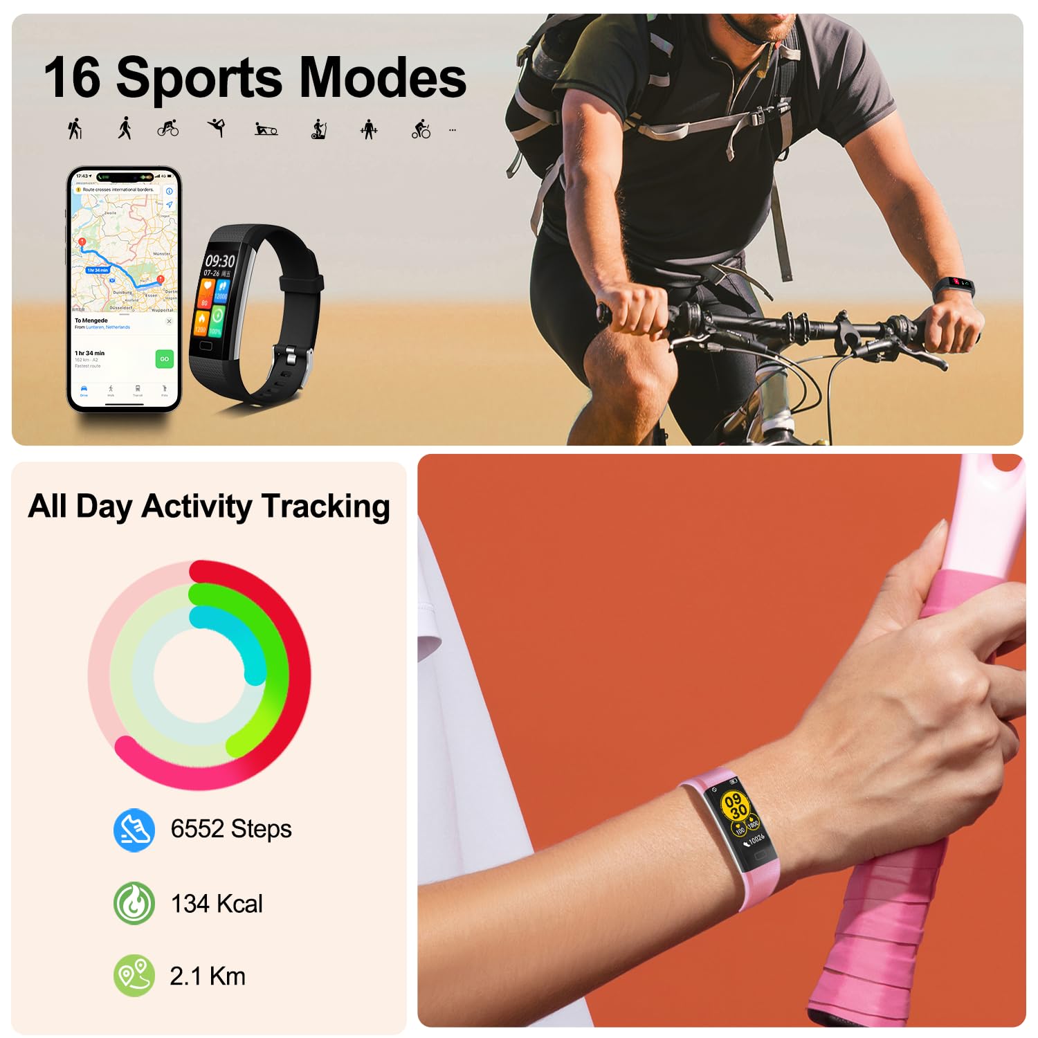 ENGERWALL Fitness Tracker with Step/Distance/Calories Counter for Wome - View 4