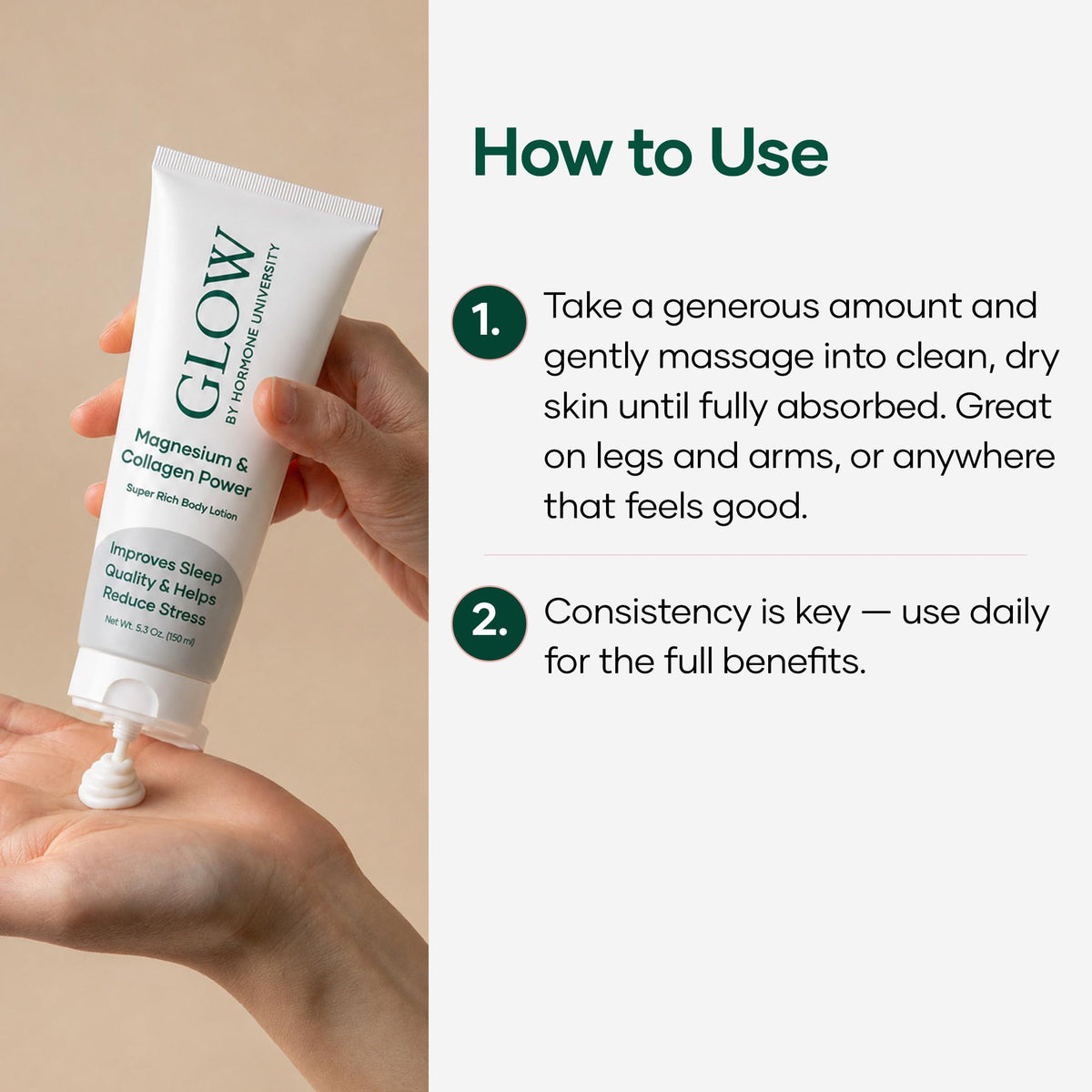 Calming Magnesium Lotion for Sleep and Cramps By Glow by HU - Glow Botanica Official Imagery - 5