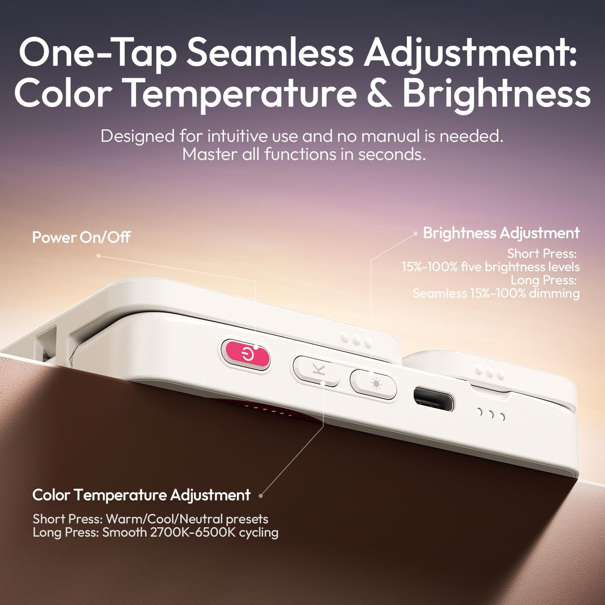 ULANZI GL01 Magnetic Phone Light LED Selfie Light for iPhone - ULANZI Official Imagery - 8