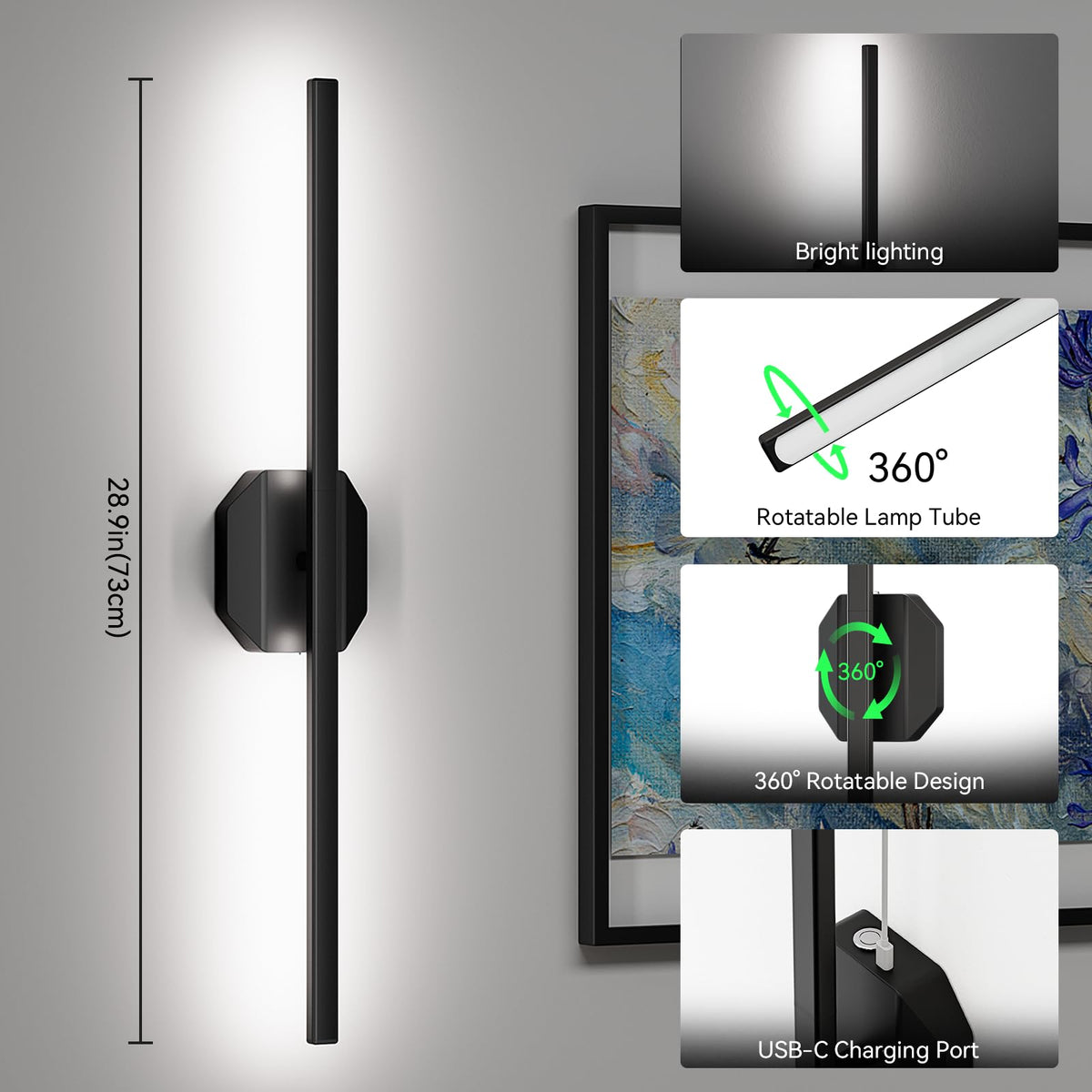 Battery Operated Wall Sconce Set of Two Wireless Wall - hunhun Official Imagery - 5