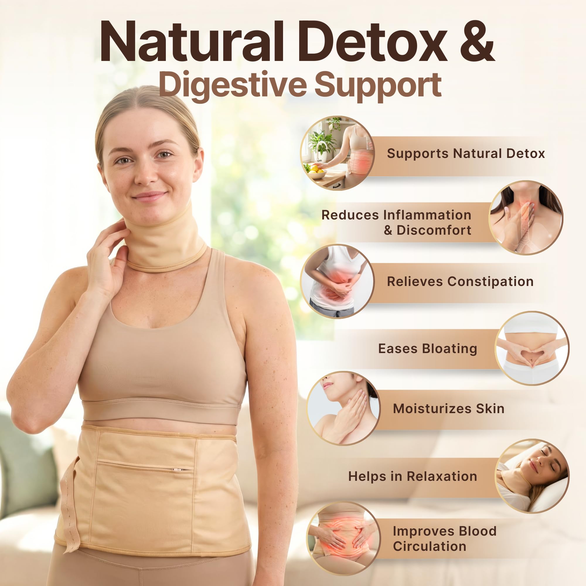 Castor Oil Pack Wrap Kit with 16 9oz USDA Organic Cold - Zaynoo Official Imagery - 6