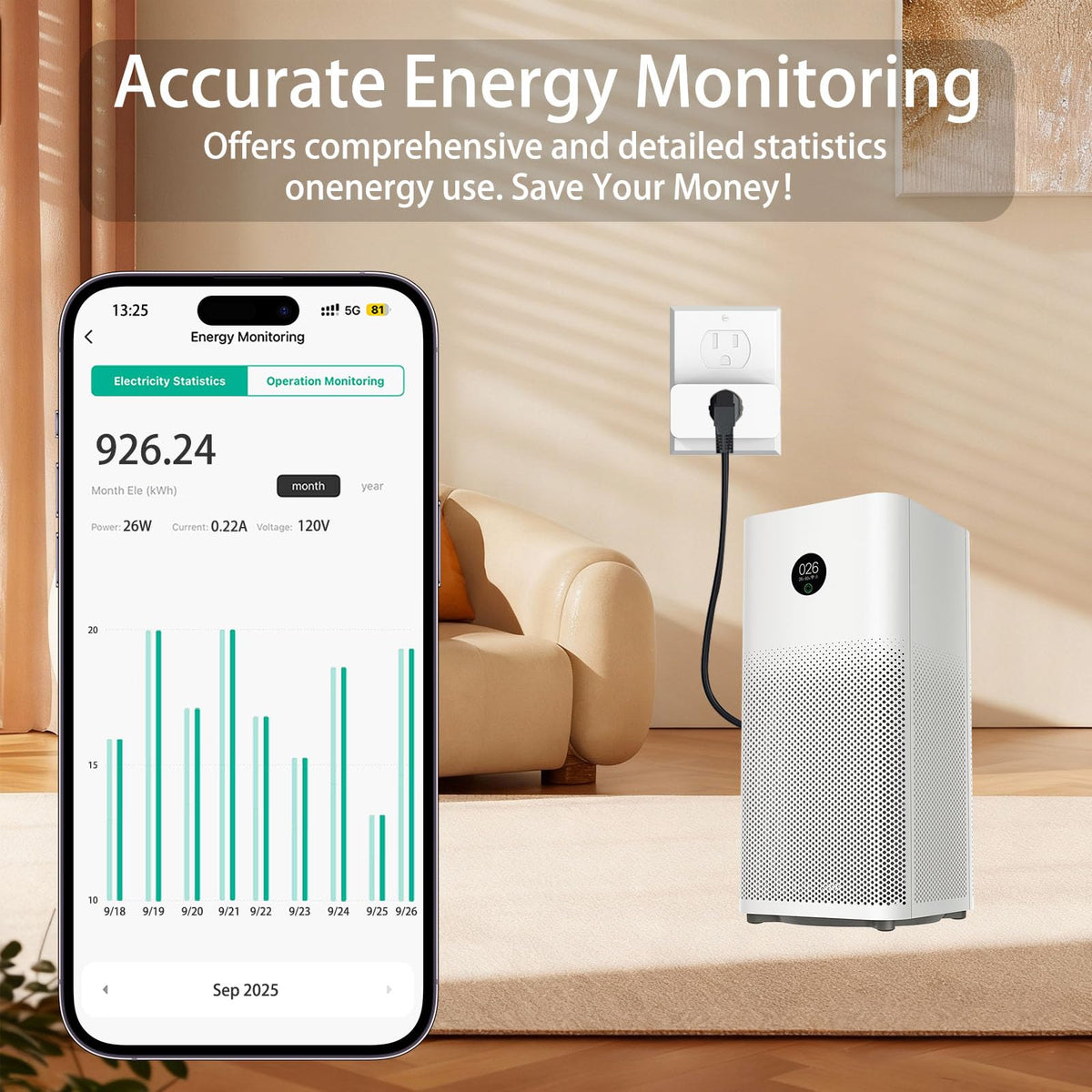 Loopo Smart Plug Mini with Energy Monitoring 15A 2 4G Wi Fi - Loopo Official Imagery - 7