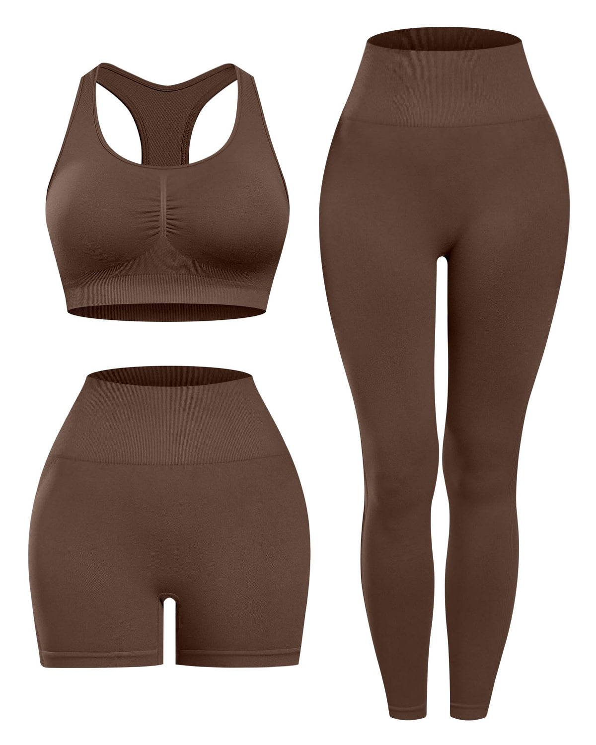 3 Piece Workout Sets for Women Butt Lifting Leggings with - SALSPOR Official Imagery - 6