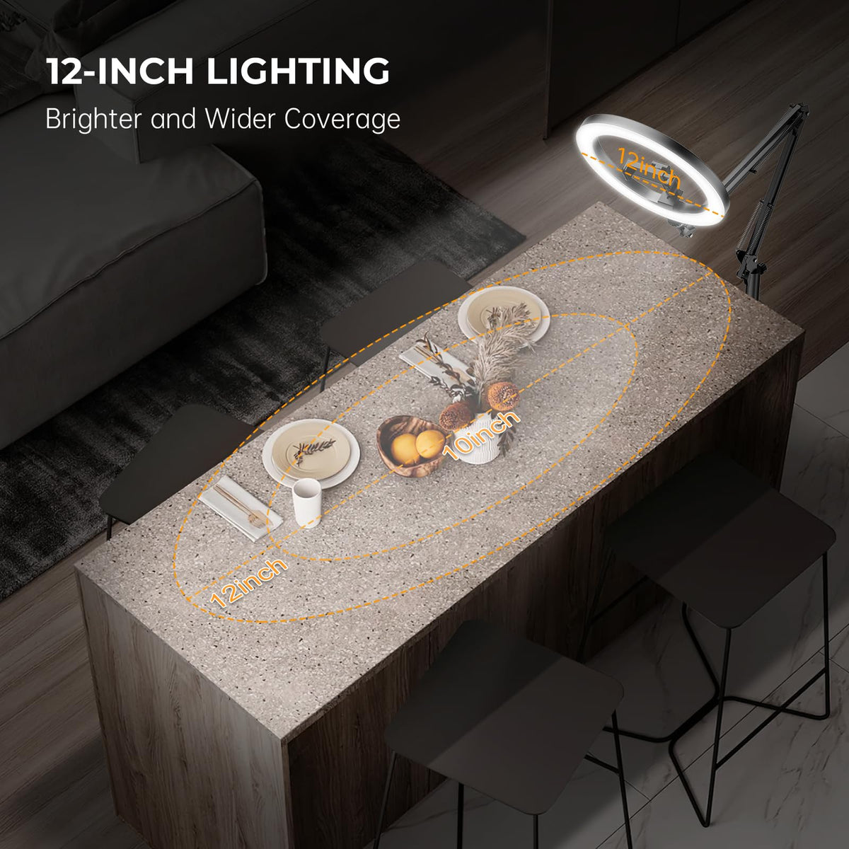 12 Ring Light with Stand Tripod for iPhone Overhead Phone - Bialeire Official Imagery - 3