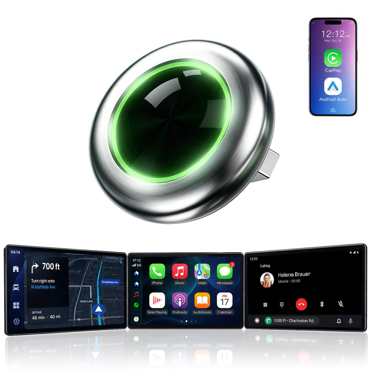 UFO Shaped Wireless CarPlay Adapter Plug and Play converts - Yizro Official Imagery - 2