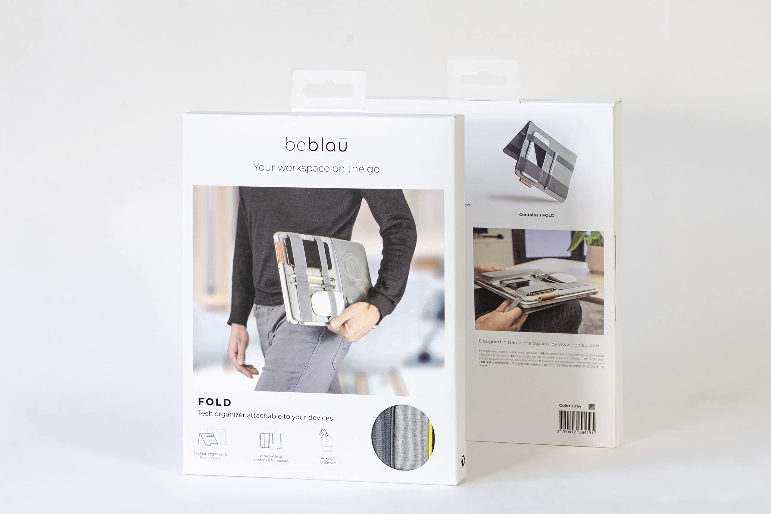 Beblau FOLD Portable Electronic Organizer – Attachable Device & Desktop Accessory | Office & Home Organizer | Fits 13"-15" Laptops & A4 Notebooks | Backpack Insert | Personal organizer