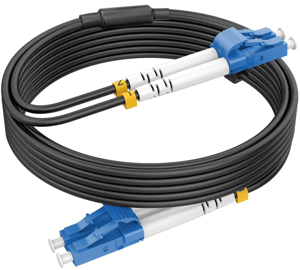 OM3 LC to LC Fiber Patch Cable Armored Multimode 65ft 20m - RamboCables Official Imagery - 2