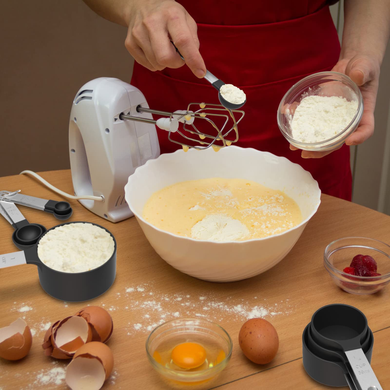 TILUCK Measuring Cups & Spoons Set, Stackable Cups and Spoons by TILUCK - Angle View 7