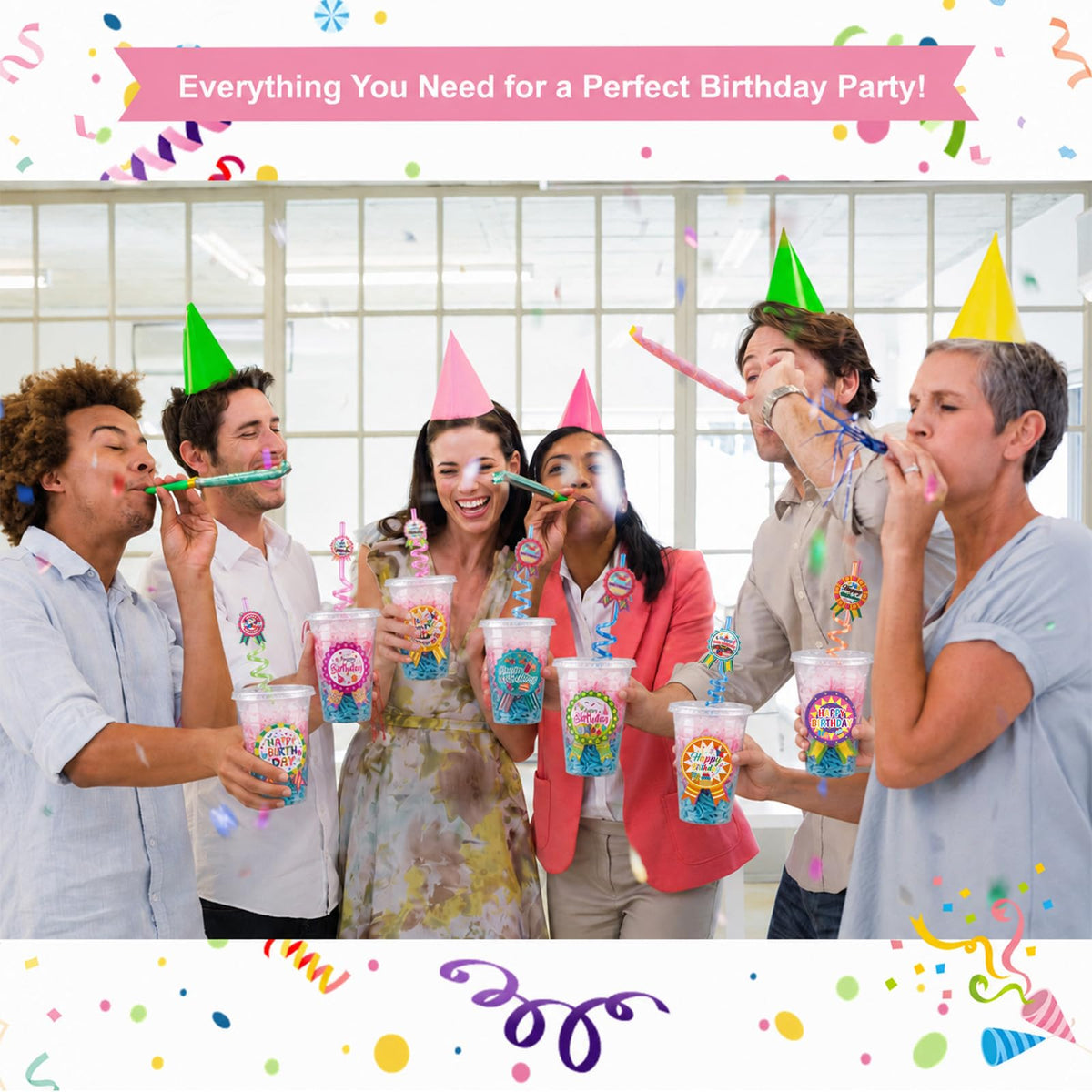 Maxdot 24 Sets Birthday Cups for Classroom Happy Birthdays - Maxdot Official Imagery - 5