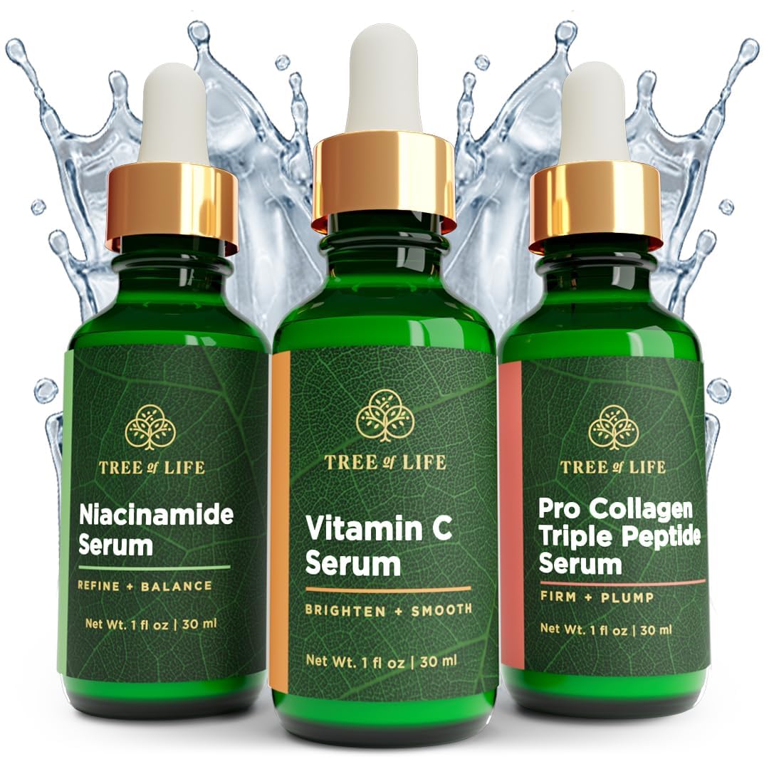 Tree of Life Face Serum Skin Care Set, Vit C, Niacinamide & Peptides Serum - Tree of Life Official Product View 2