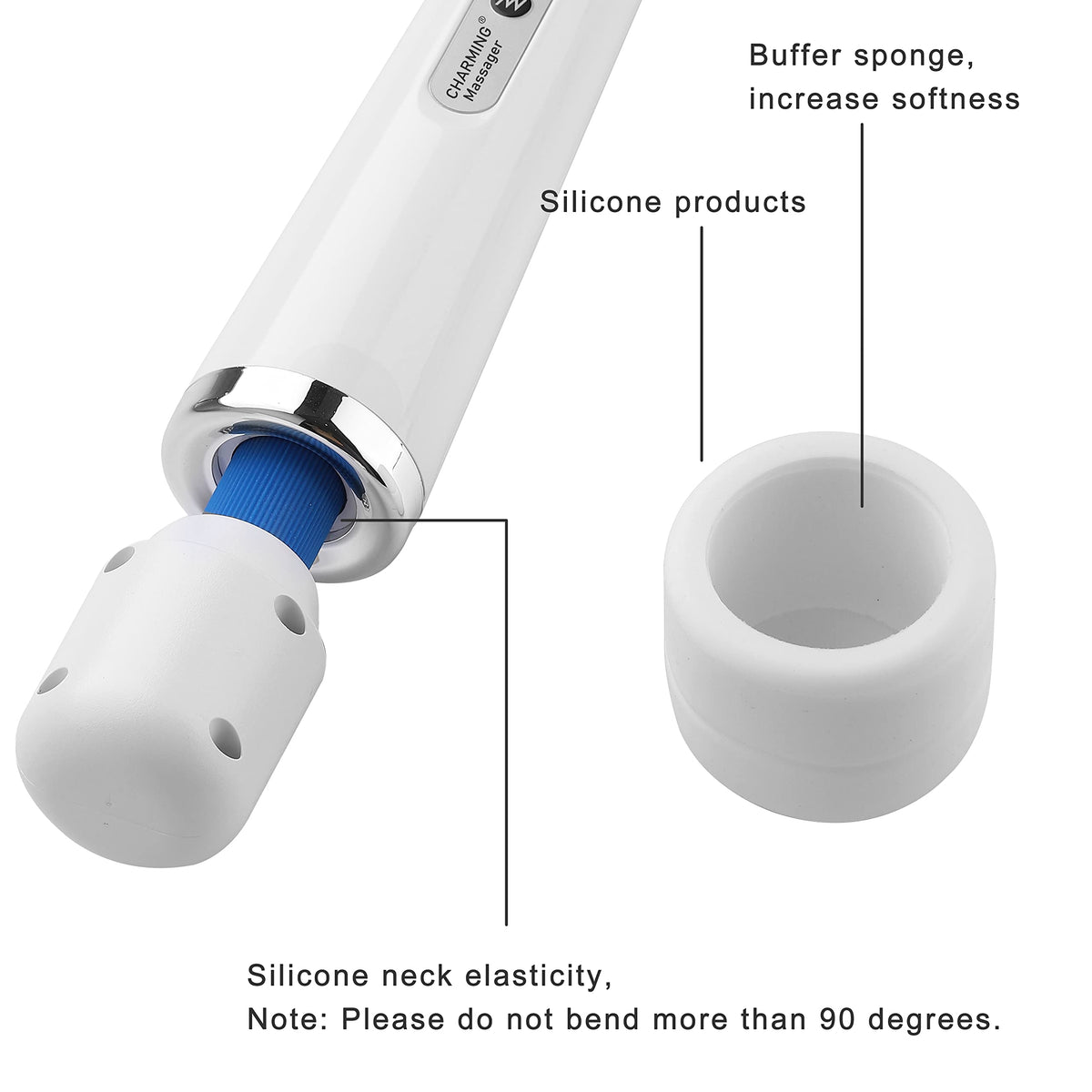 CHARMING 10 Speeds Wired Powerful Handheld Back Massager - CHARMING Official Imagery - 4