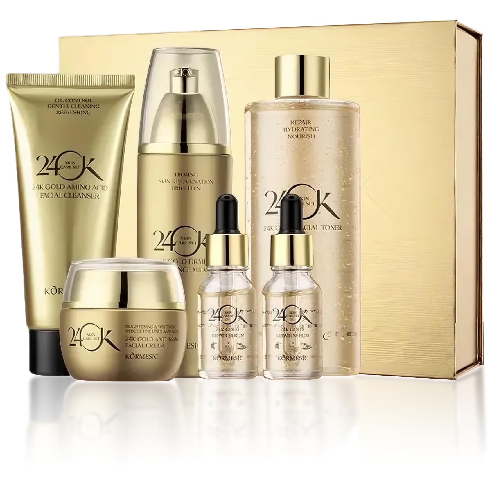 Women’s Gold Skin Care Set 6-Piece Collection - 24K Anti-Aging - Product Imagery