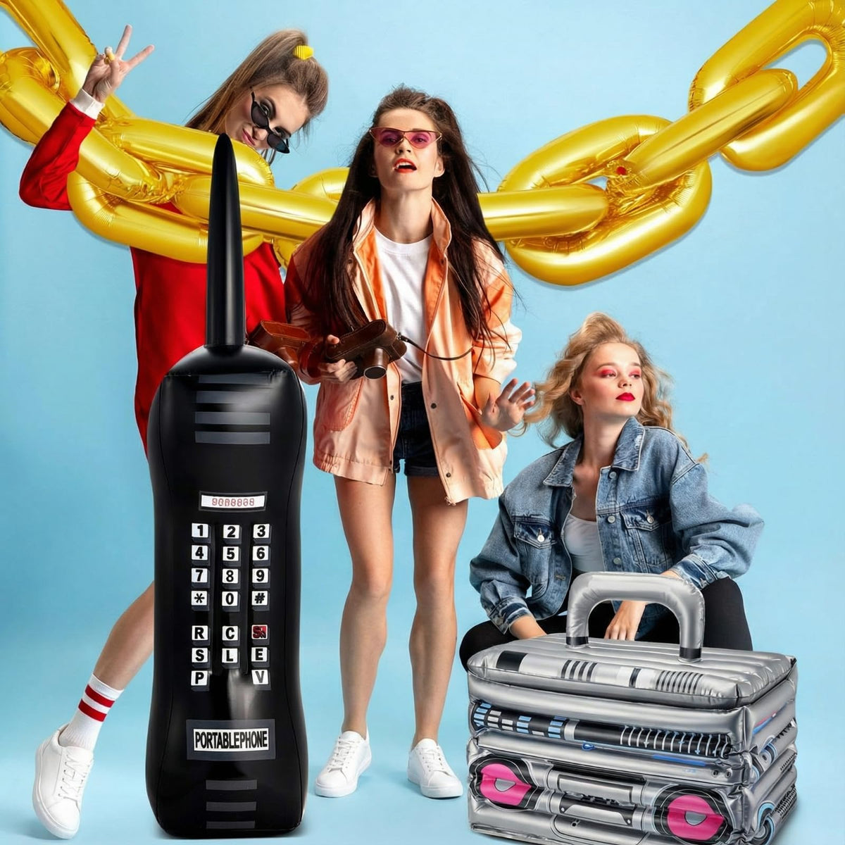 22 Pcs 80s 90s Party Decorations Inflatable Boom Box - Cunhill Official Imagery - 6
