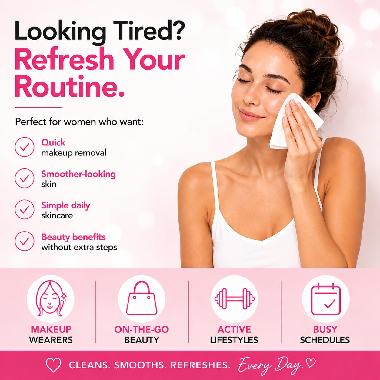 Global Beauty Care Collagen Cleansing Facial Towelettes, Makeup - Global Beauty Care
