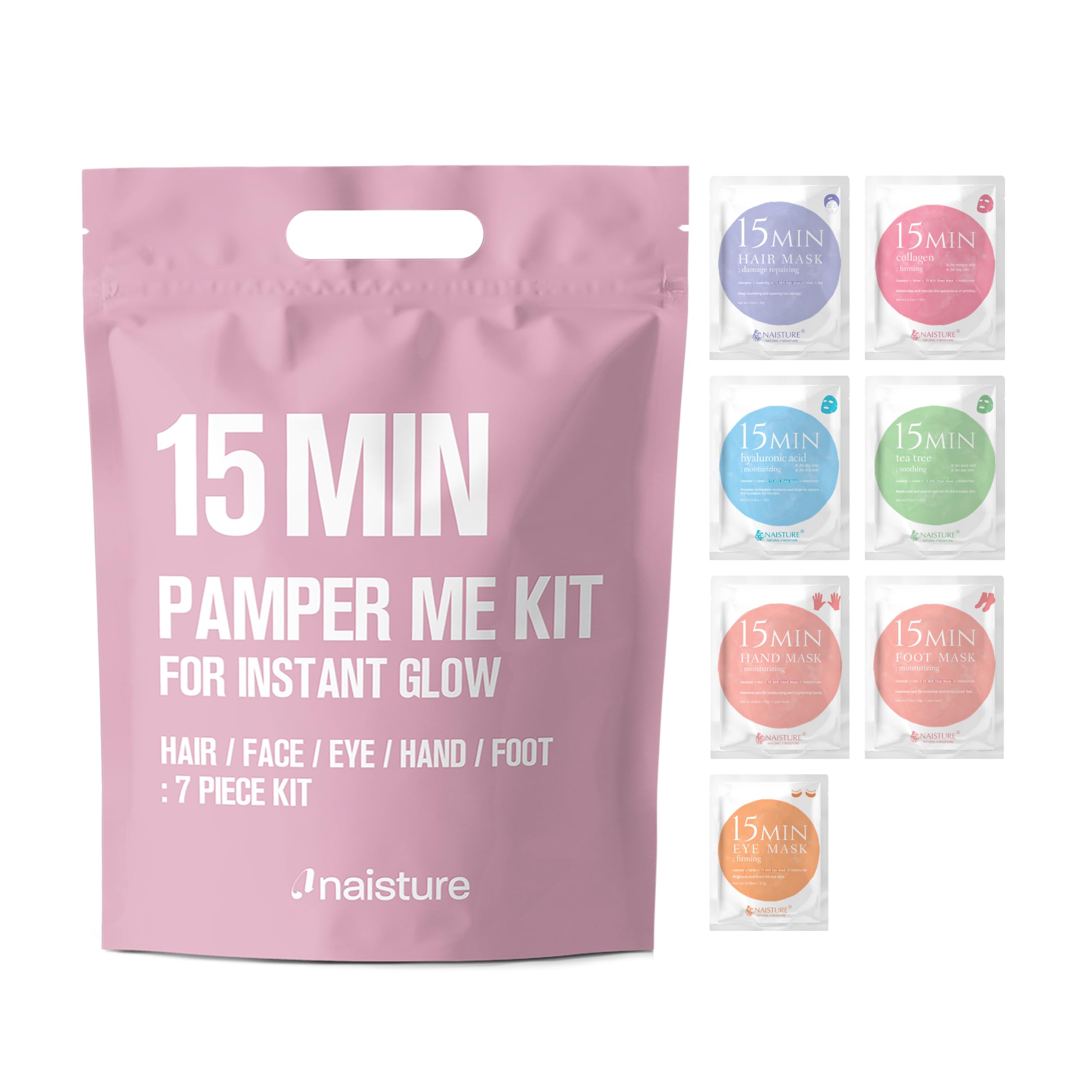 15 Min Pamper Me Kit Korean Spa Skincare Gift Set for Women-Head - Naisture