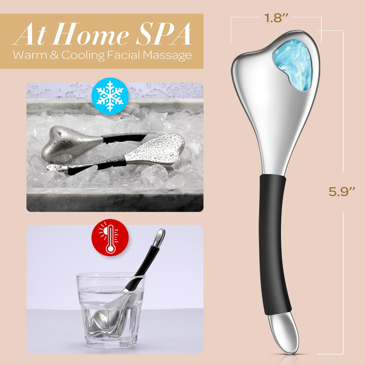 3 in 1 Cryo Gua Sha Facial Tools Ice Roller Globes for Women - Fabludo Official Imagery - 4